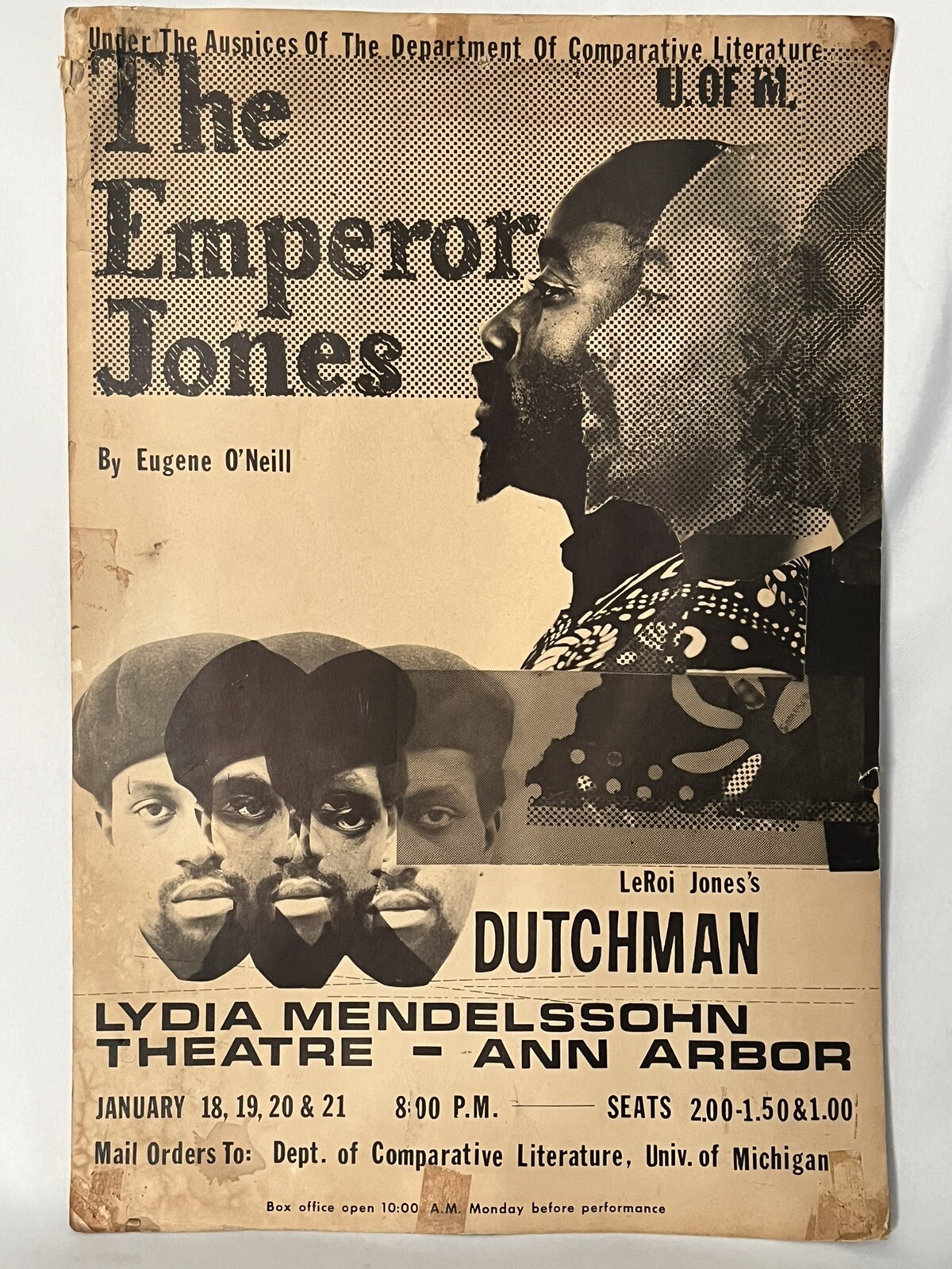 Vintage Black Americana 1964 LeRoi Jones Amiri Baraka DUTCHMAN Flyer Poster