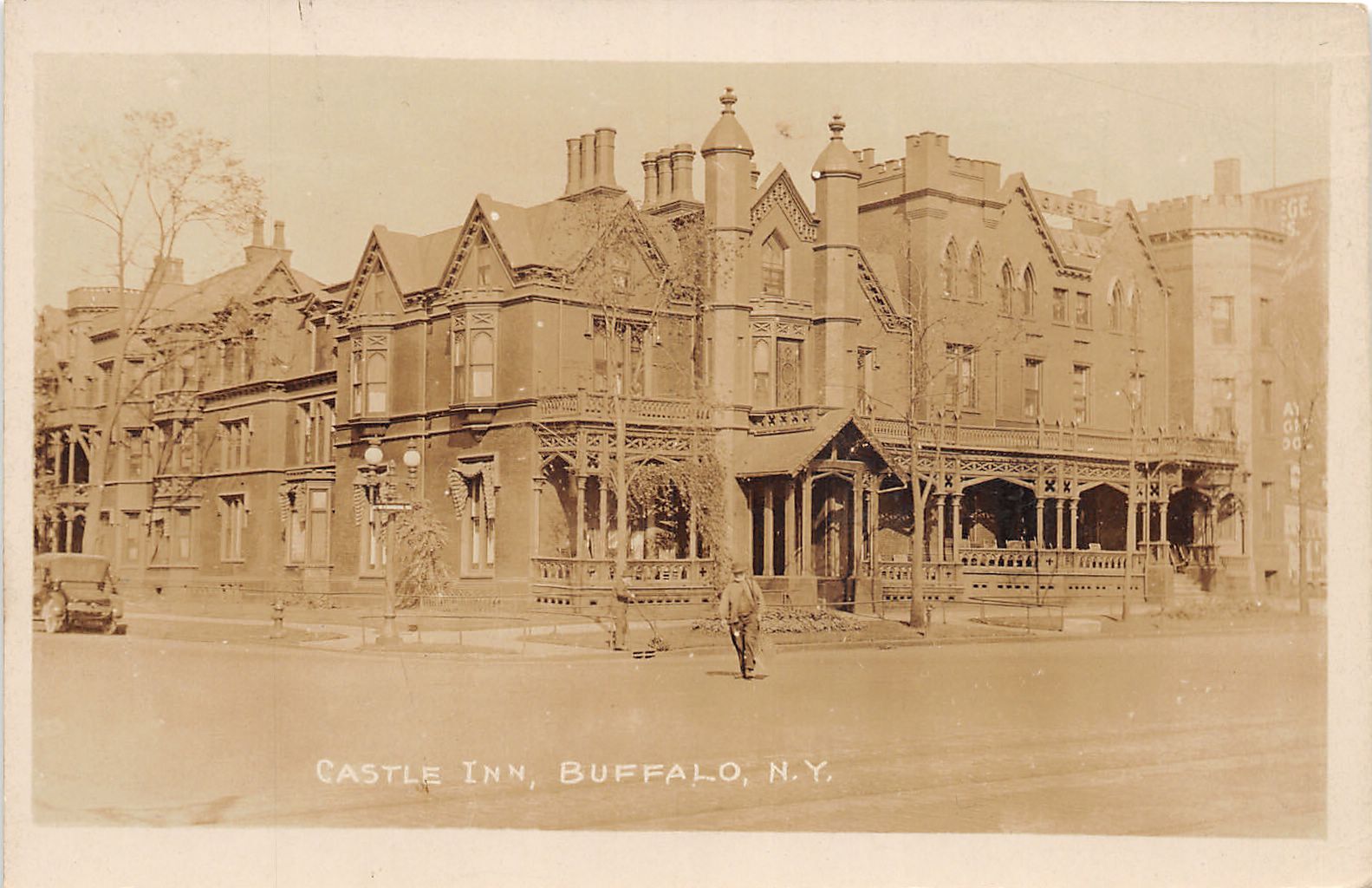 J29/ Buffalo New York RPPC Postcard c1910 Castle Inn Hotel Man Fillmore House 73 J29/ Buffalo New York RPPC Postcard c1910 Castle Inn Hotel Man Fillmore House 73