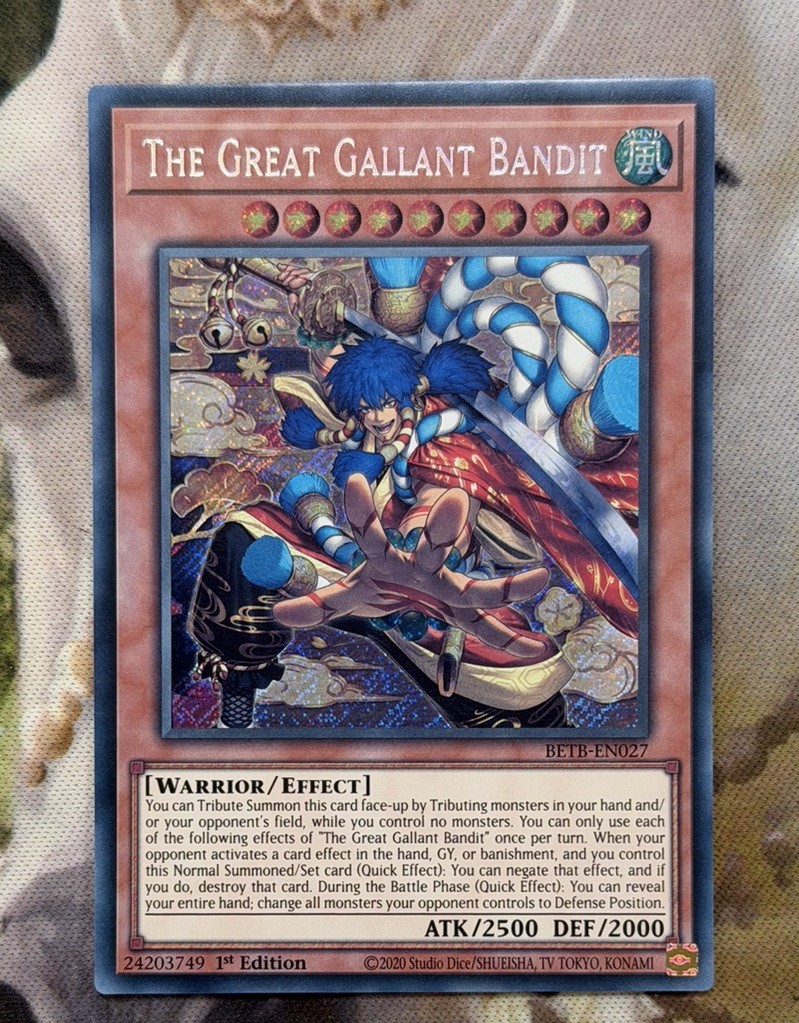 The Great Gallant Bandit BETB-EN027 SECRET RARE NM YUGIOH BEYOND THE BRAVE