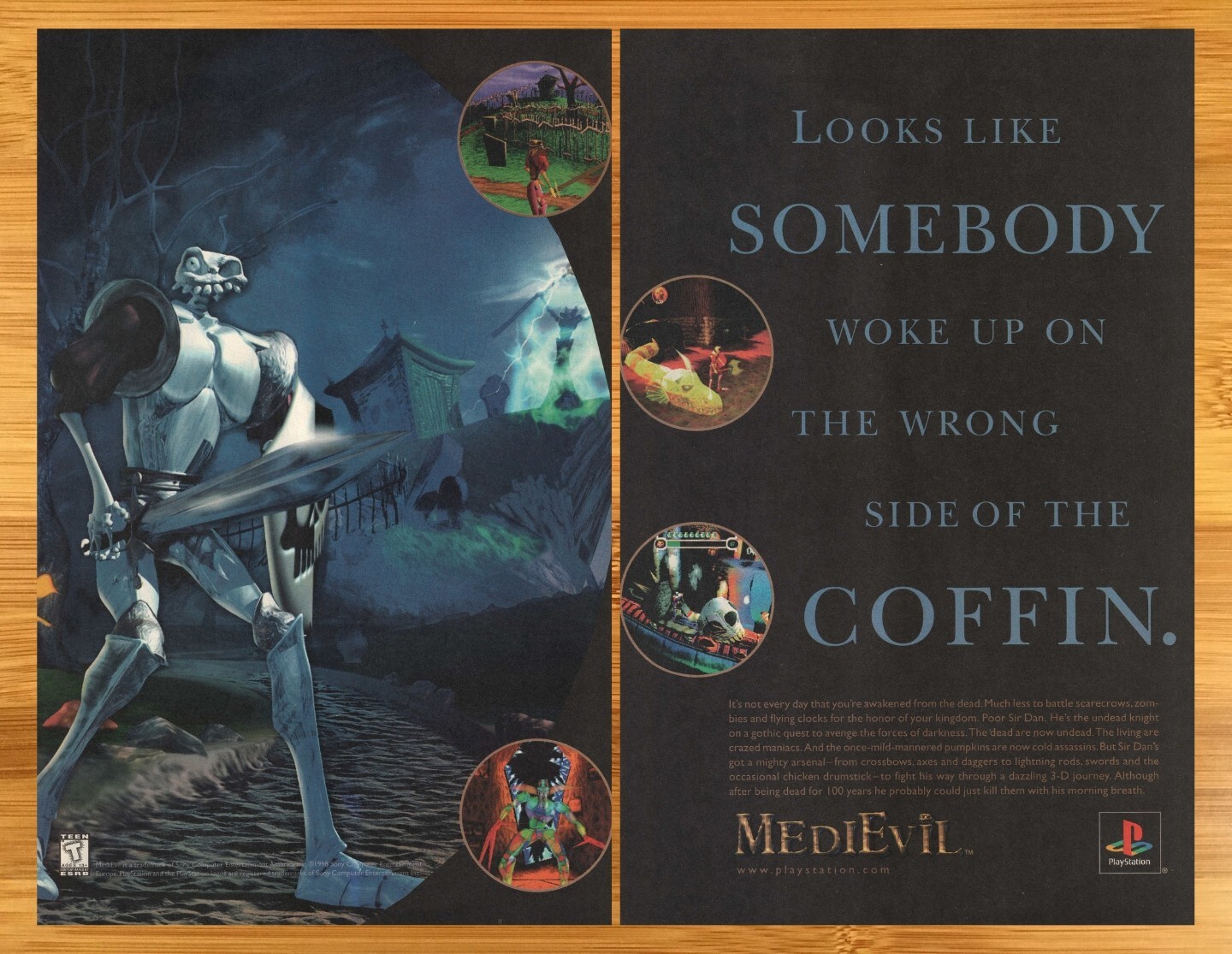 1998 MediEvil PS1 Playstation 1 Vintage Print Ad/Poster Authentic Promo Art 90s