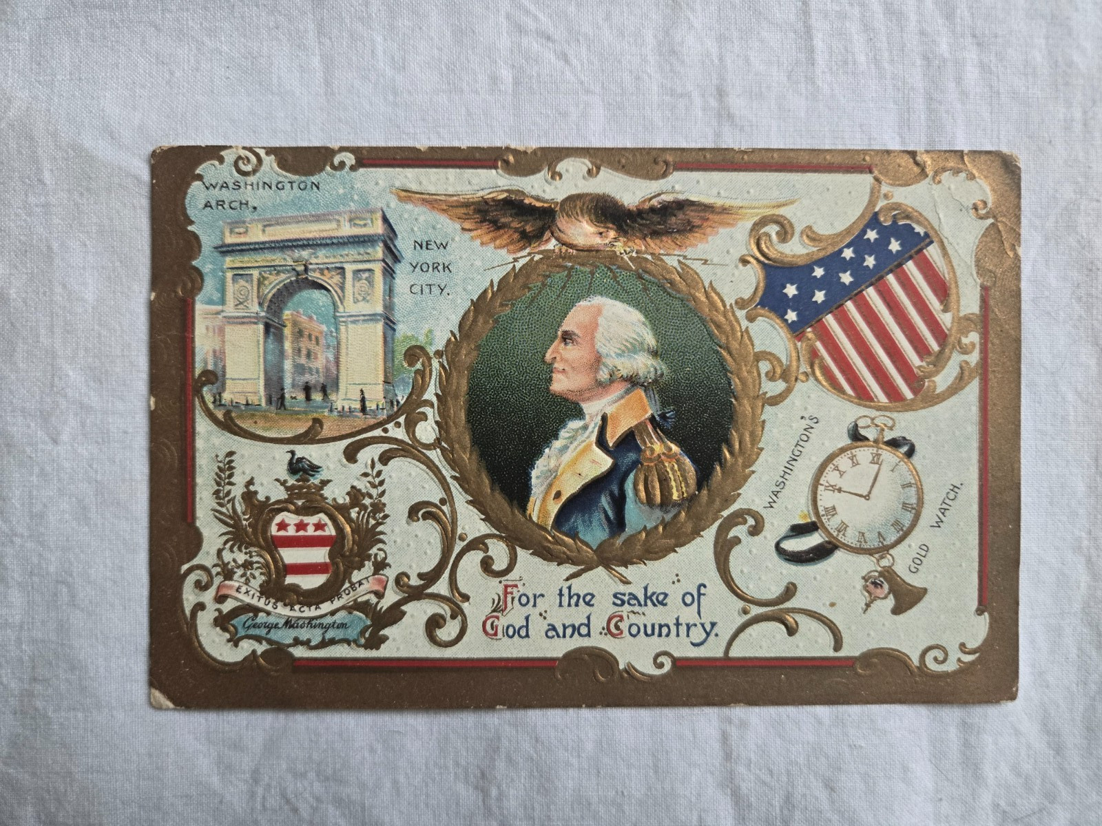 George Washington for the Sake of God & Country Patriotic 1910 Postcard #KK George Washington for the Sake of God & Country Patriotic 1910 Postcard #KK