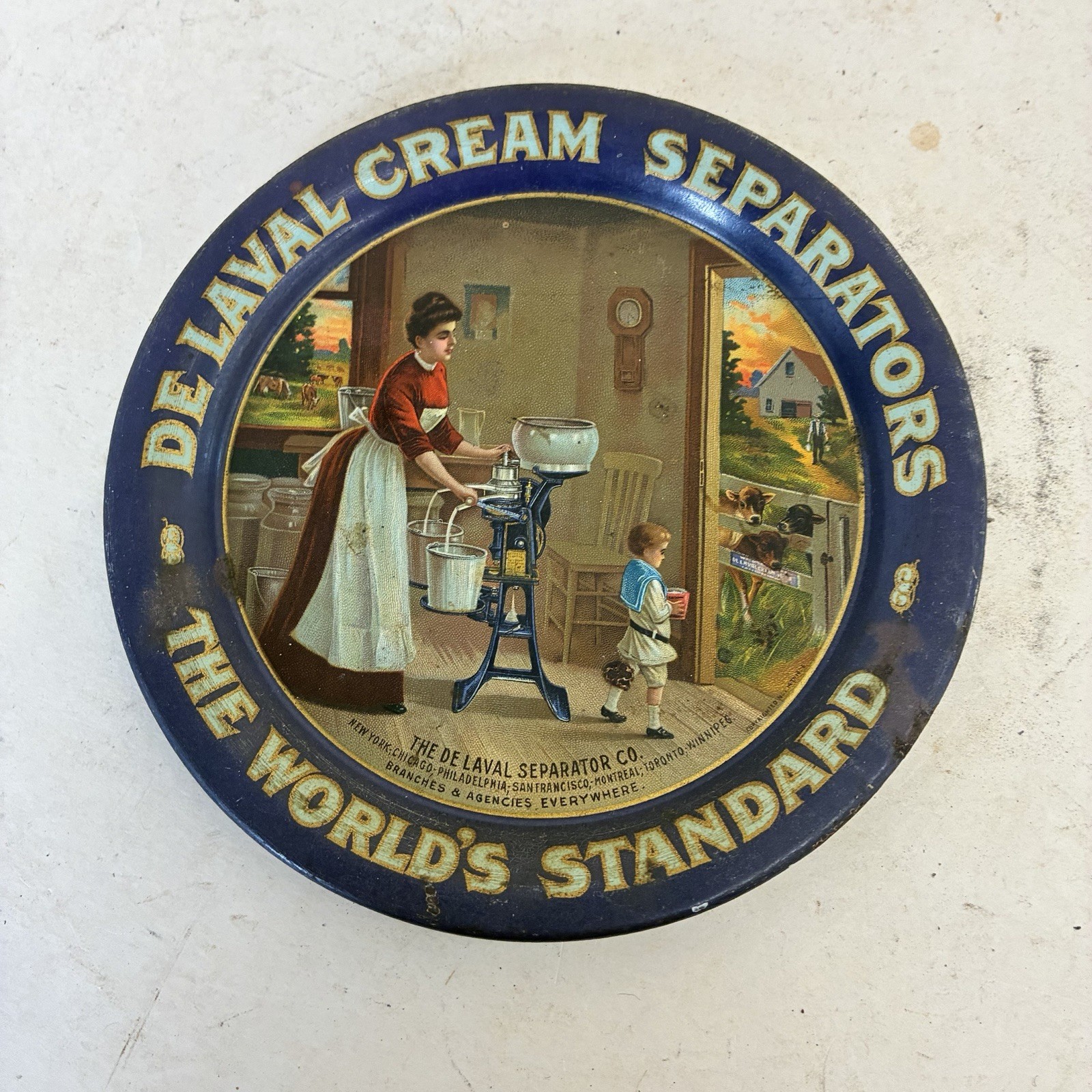 Antique De Laval Cream Separators Advertising Tip Tray C-1908 