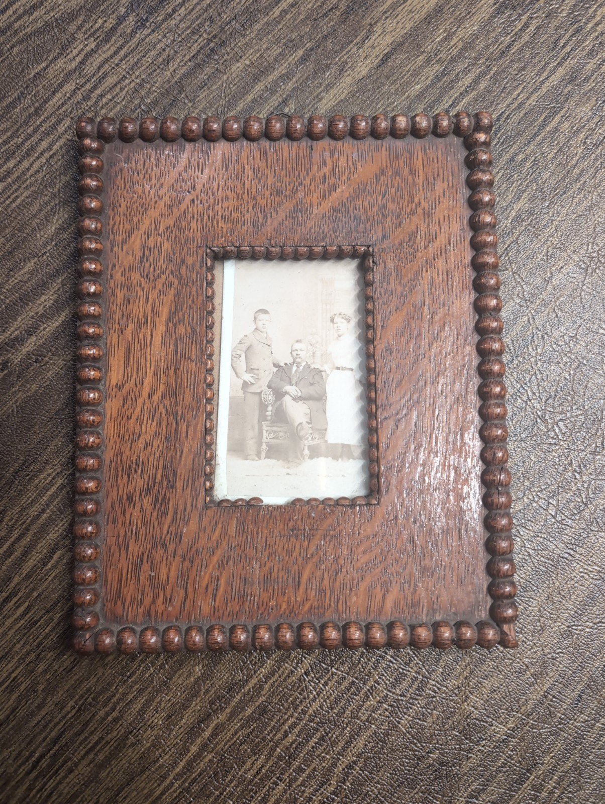 Antique 1893 Danish Folk Art Carved Oak Frame w/ Original 1894 Photo & History Antique 1893 Danish Folk Art Carved Oak Frame w/ Original 1894 Photo & History