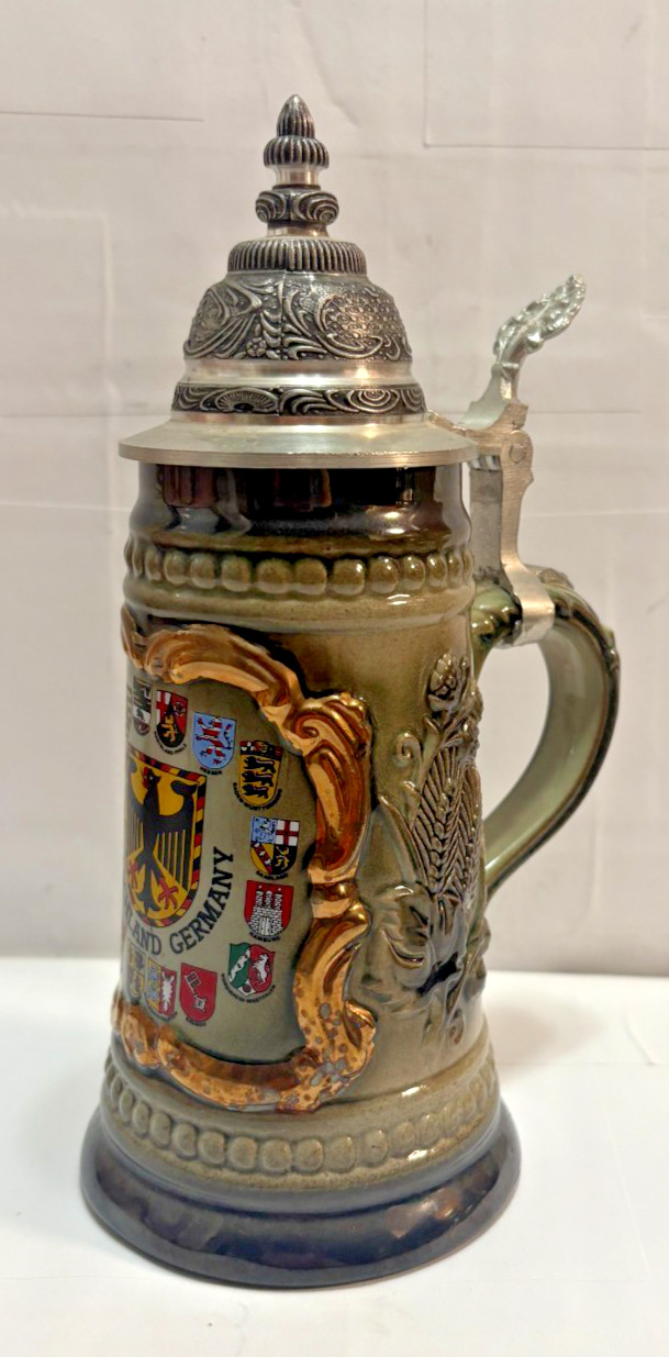 Vintage Romertruhe Made In Frankfurt West Germany Beer Stein Excellent Read Vintage Romertruhe Made In Frankfurt West Germany Beer Stein Excellent Read