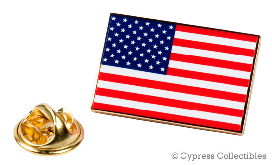 AMERICAN FLAG ENAMEL LAPEL PIN GOLD BORDER USA US United States TIE TACK BADGE AMERICAN FLAG ENAMEL LAPEL PIN GOLD BORDER USA US United States TIE TACK BADGE