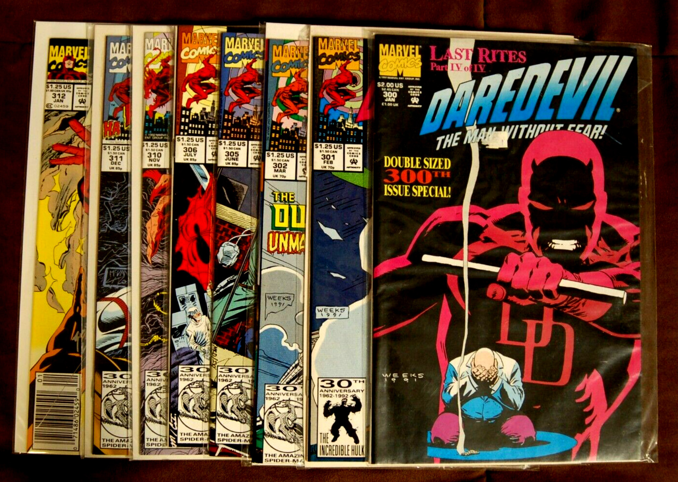 Lot of 8: Marvel Comics Daredevil 300-312 RUN (1)