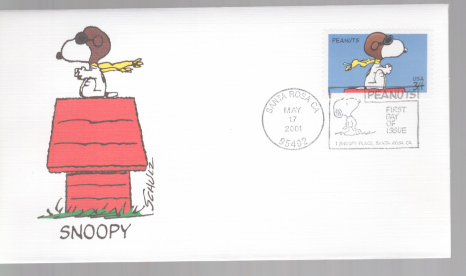 2001 First Day Cover - honoring Peanuts/Snoopy - Fleetwood 2001 First Day Cover - honoring Peanuts/Snoopy - Fleetwood