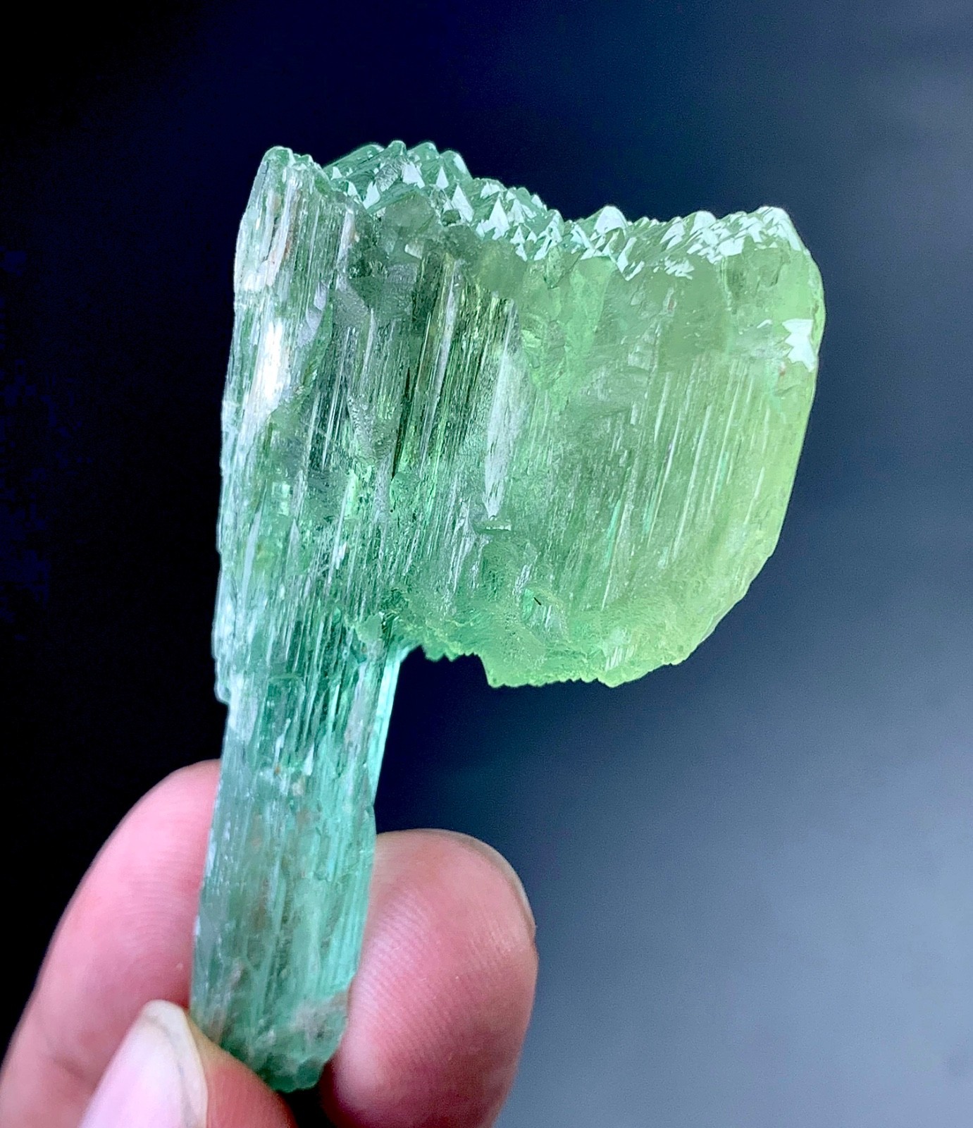Hiddenite Etched Kunzite Crystal Specimen From Afghanistan - 121 Carat Hiddenite Etched Kunzite Crystal Specimen From Afghanistan - 121 Carat