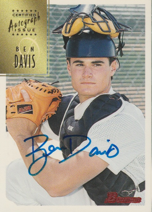 Ben Davis 1997 Topps Bowman Certified Autograph Issue auto card CA20