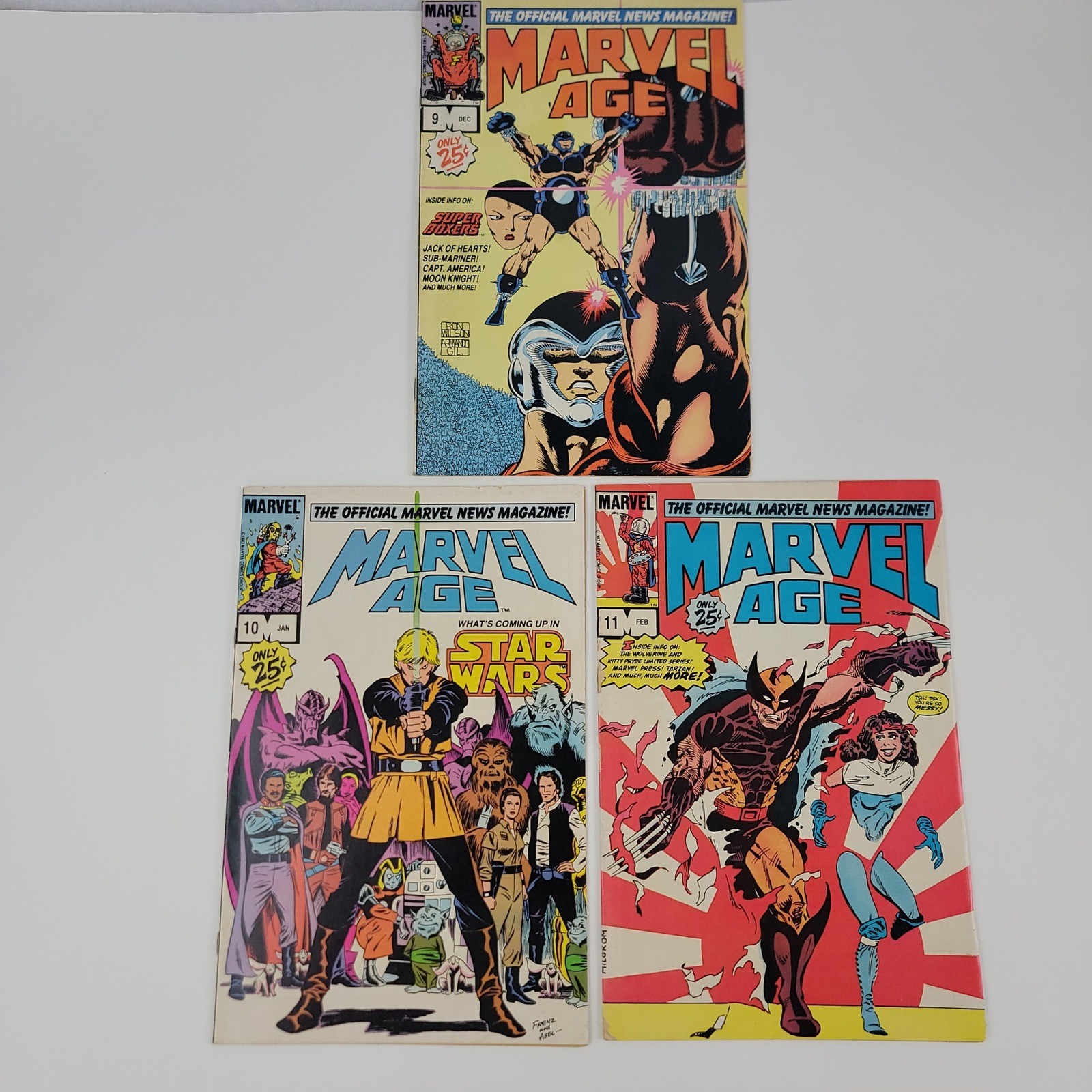 Marvel Age Comic Books Issues 9 10 11 Star Wars Wolverine Marvel News Magazine