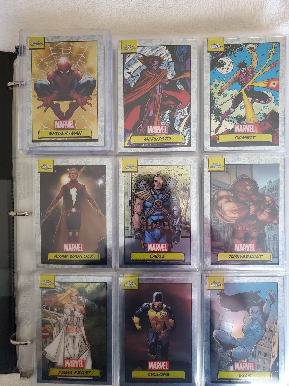 2024 Topps Chrome Marvel Complete Base Set 1-150 Sleeved in Pages w/ Binder 2024 Topps Chrome Marvel Complete Base Set 1-150 Sleeved in Pages w/ Binder