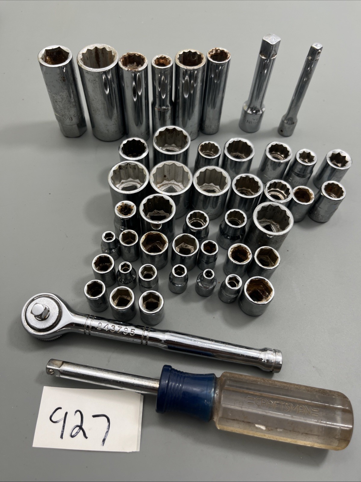 Lot of 40 Mixed Craftsman sockets Made in USA ratchet 943795 1/4 3/8 some Rusty Lot of 40 Mixed Craftsman sockets Made in USA ratchet 943795 1/4 3/8 some Rusty