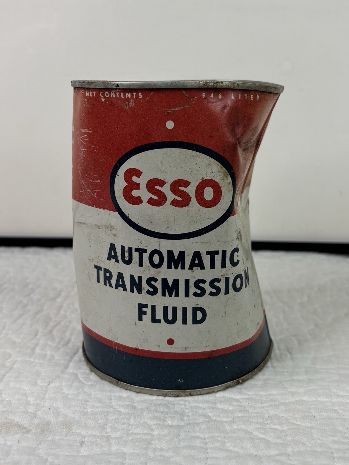 Vintage Esso Automatic Transmission Fluid Metal Can Oil Gas Petroliana Display Vintage Esso Automatic Transmission Fluid Metal Can Oil Gas Petroliana Display