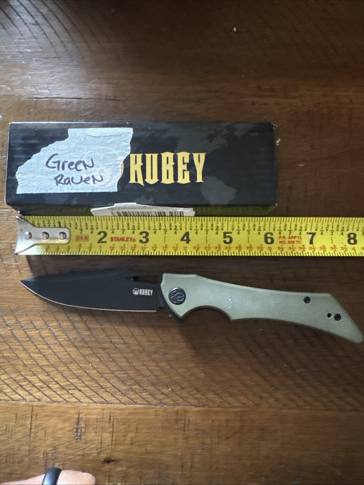 Kubey Raven Black Blade Green G10 Folding Pocket Knife Kubey Raven Black Blade Green G10 Folding Pocket Knife