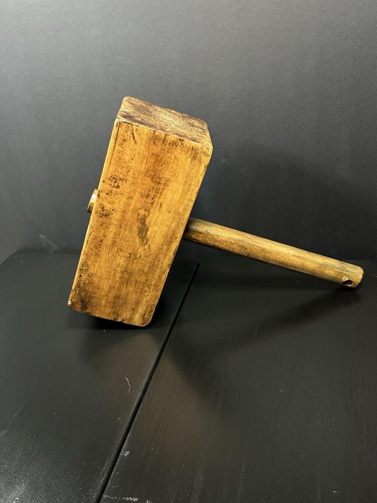 Antique Wooden Carpenter\'s Mallet, Primitive Joiner\'s Tool, Early American