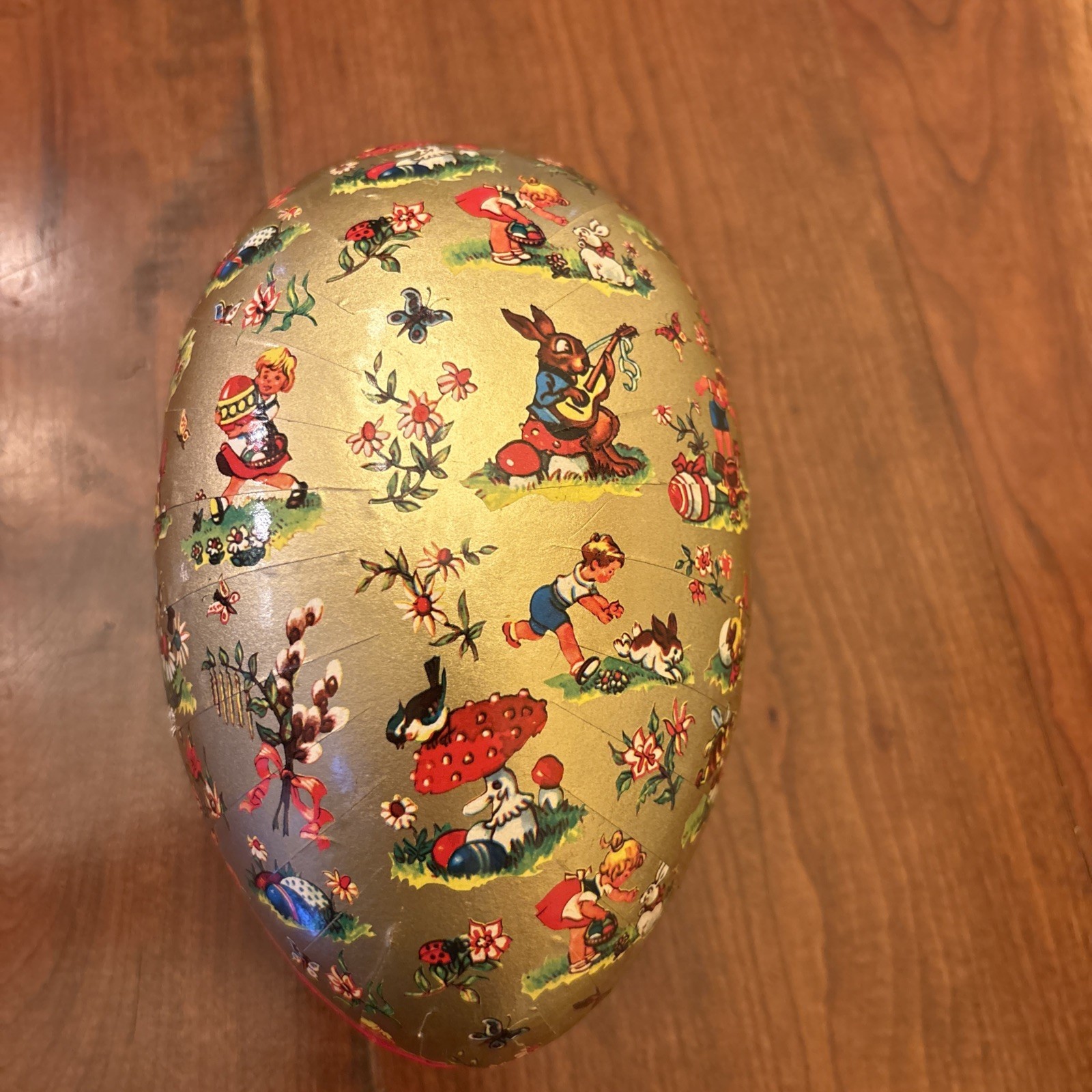Vintage West Germany Paper Mache Easter Egg RARE Motif Large Vintage West Germany Paper Mache Easter Egg RARE Motif Large
