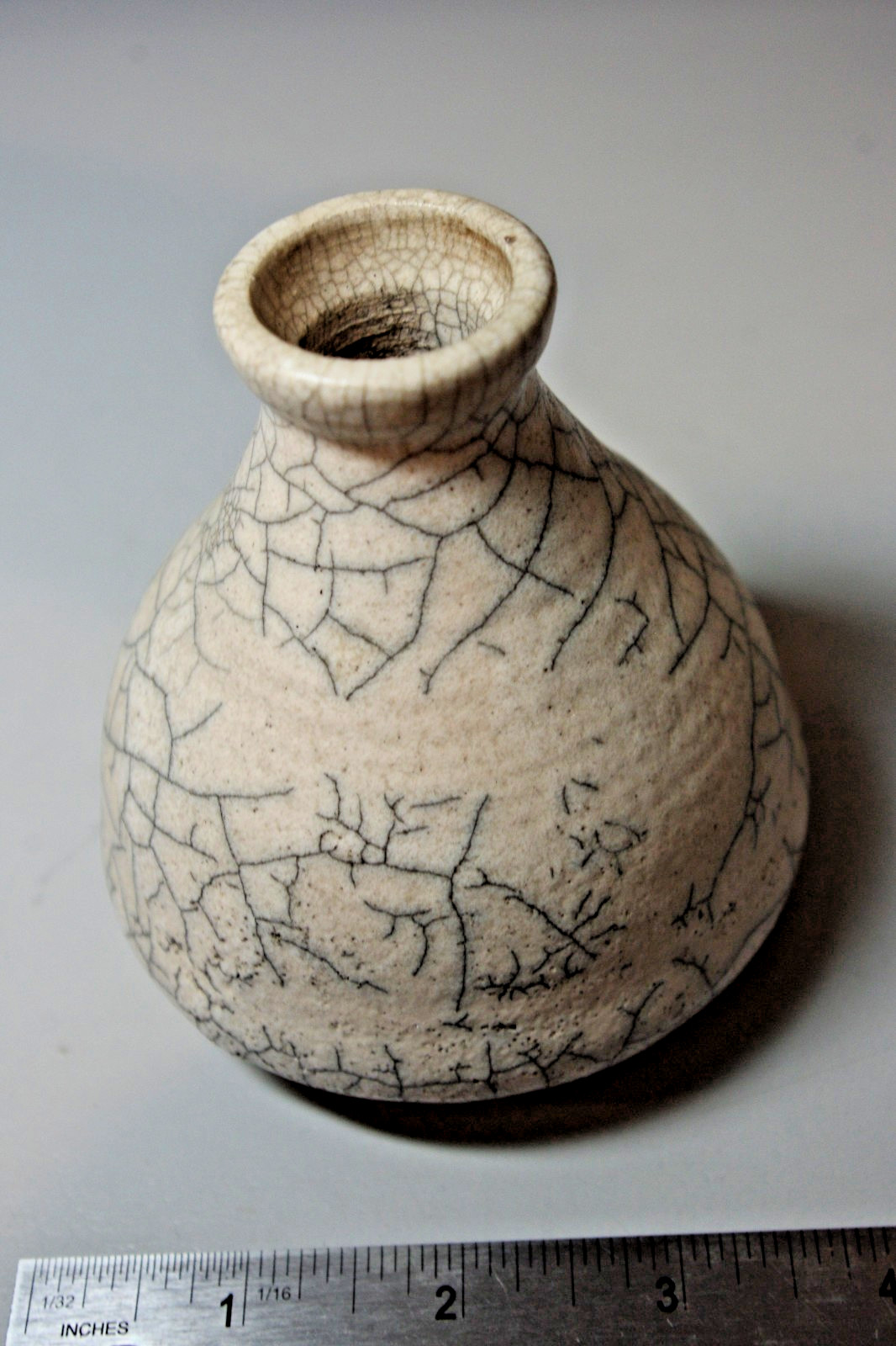 Small Vase Signed Patrick, Raku Style Pottery Small Vase Signed Patrick, Raku Style Pottery