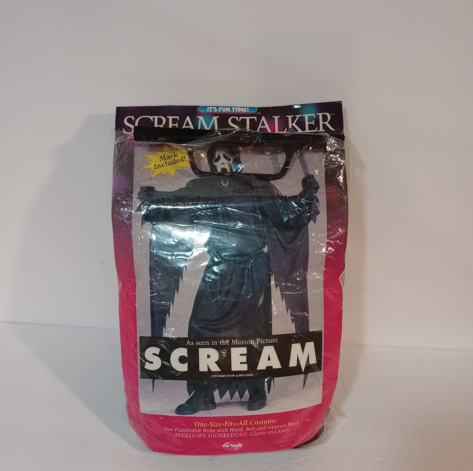 1997 Fun World Scream Stalker One Size Fits All Costume Ghostface Mask Gen 1 1997 Fun World Scream Stalker One Size Fits All Costume Ghostface Mask Gen 1