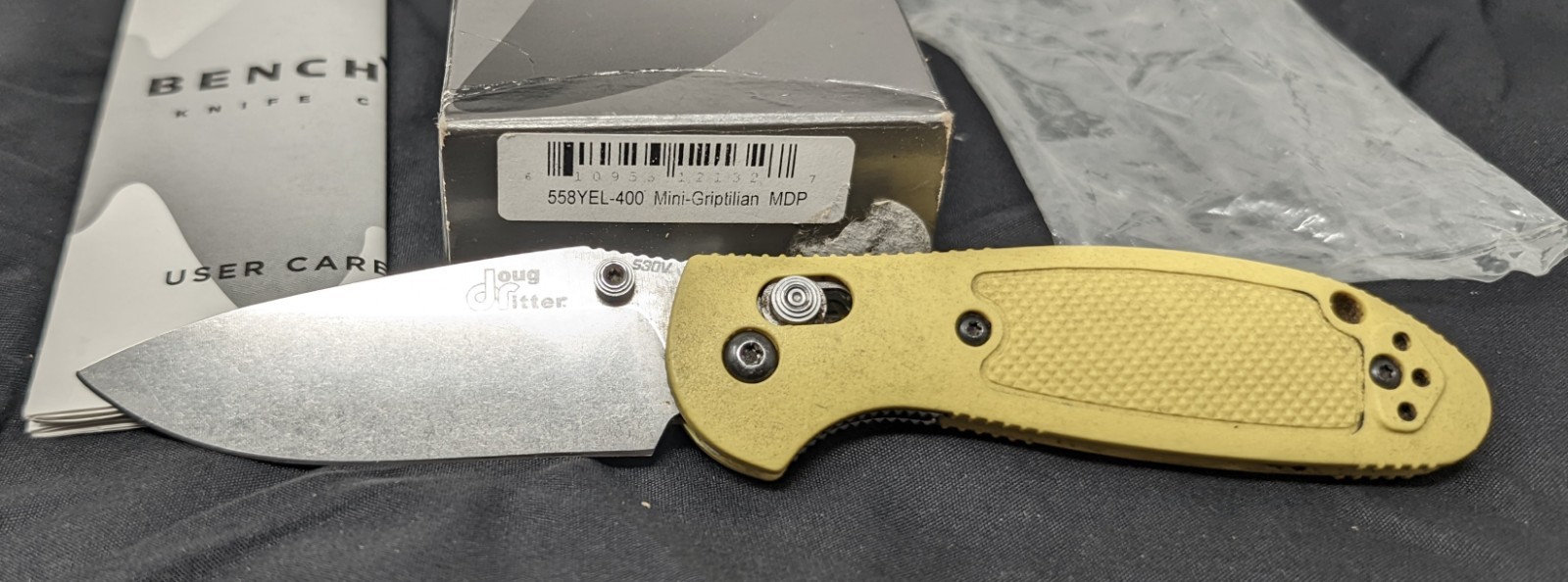 558YEL-400 Benchmade MINI Ritter Griptilian w/Rare Yellow Handles 558YEL-400 Benchmade MINI Ritter Griptilian w/Rare Yellow Handles