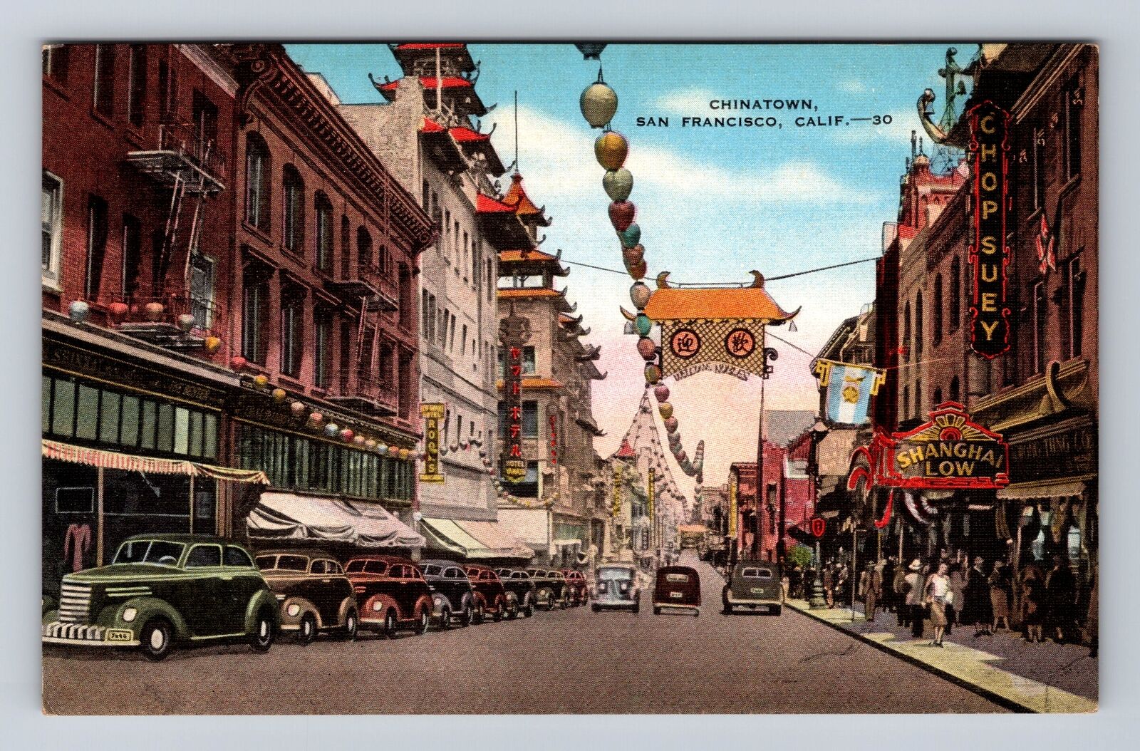 San Francisco CA-California, Chinatown Street, Antique, Vintage Postcard