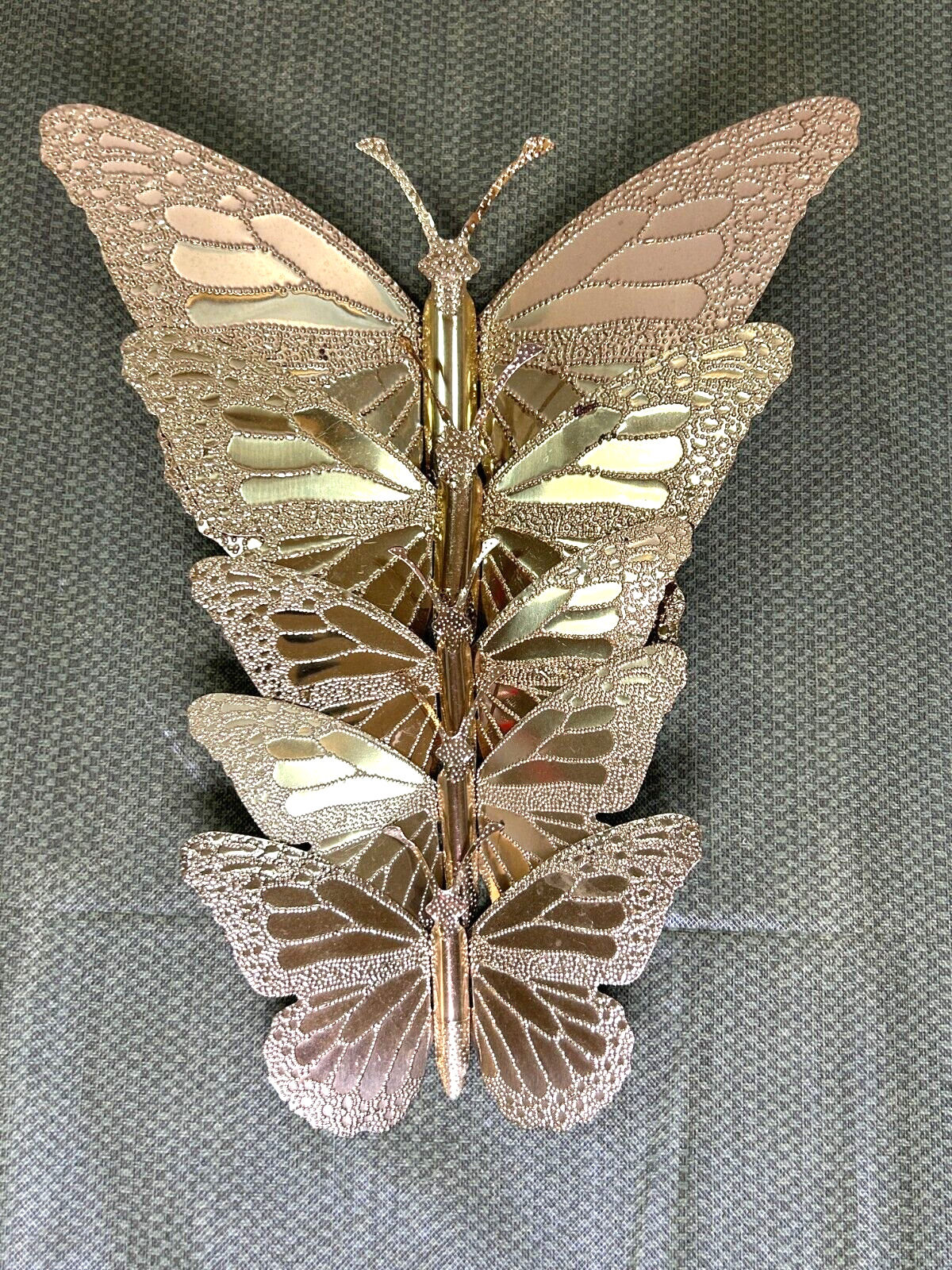 Vintage Metal Brass Butterflies HOMCO Home Interiors Wall Decor Lot of (5)