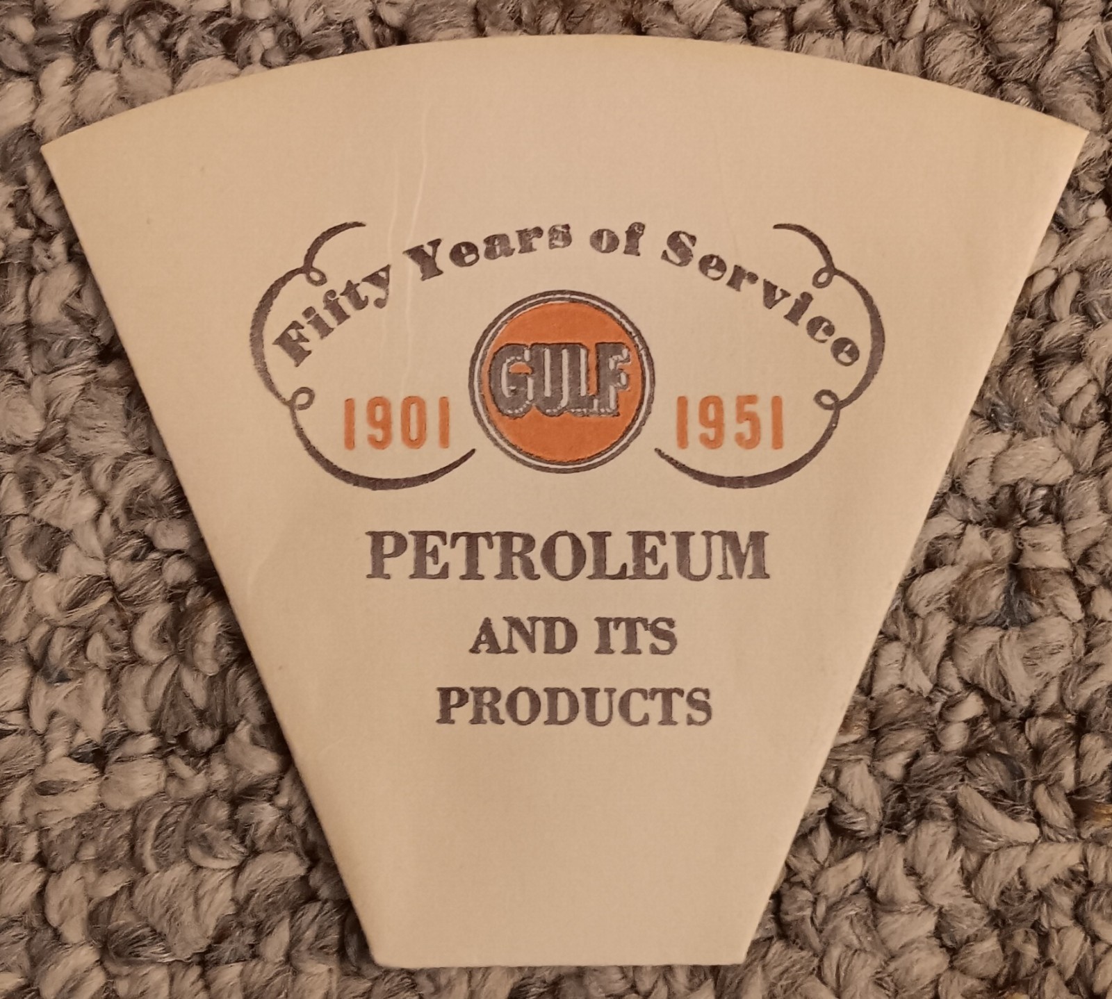 Vintage 50 Year Anniversary 1901 1951 Gulf Petroleum Service Unused Paper Cup Vintage 50 Year Anniversary 1901 1951 Gulf Petroleum Service Unused Paper Cup