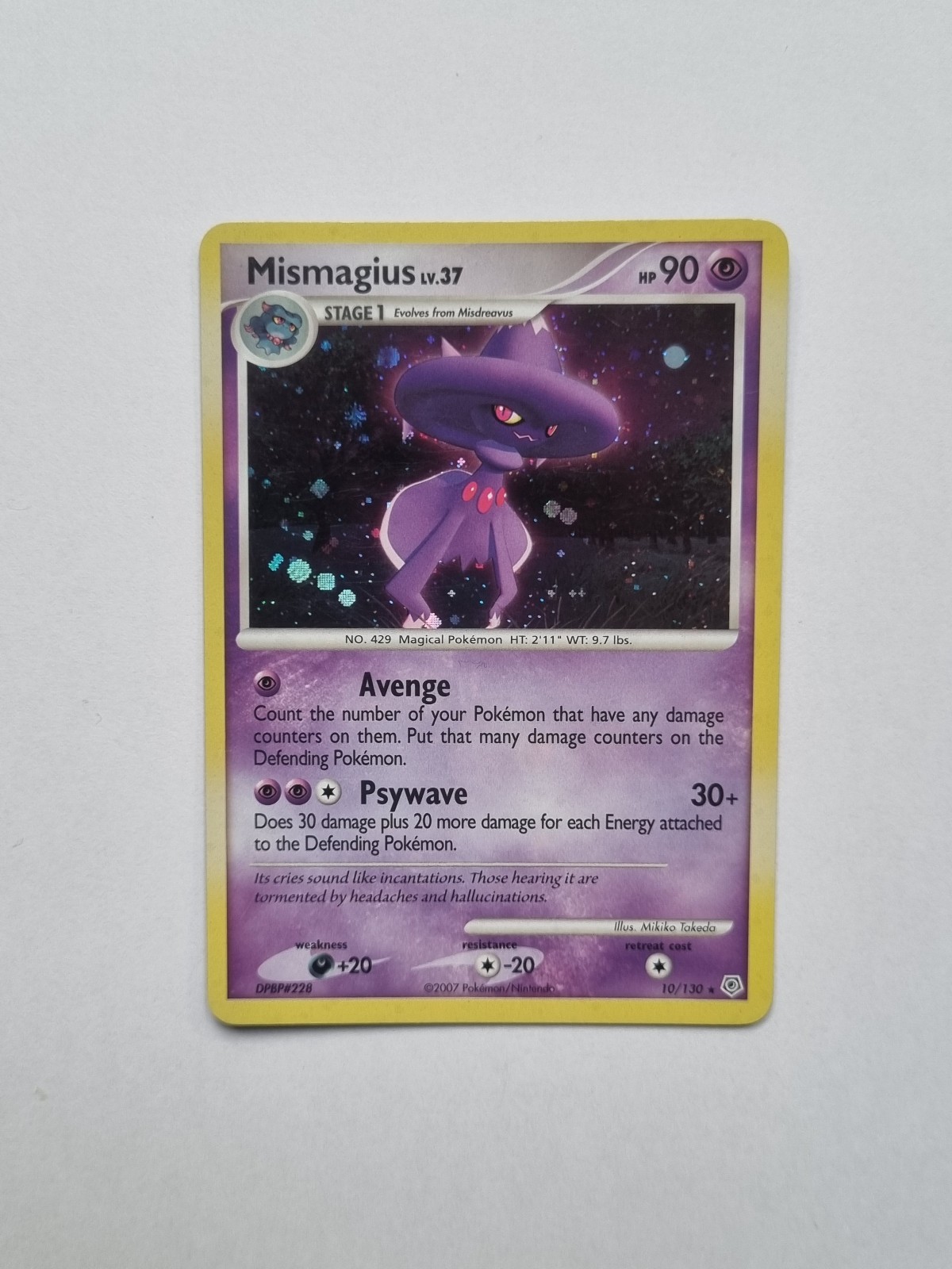 Pokemon TCG Mismagius 10/130 Diamond and Pearl Holo Excellent