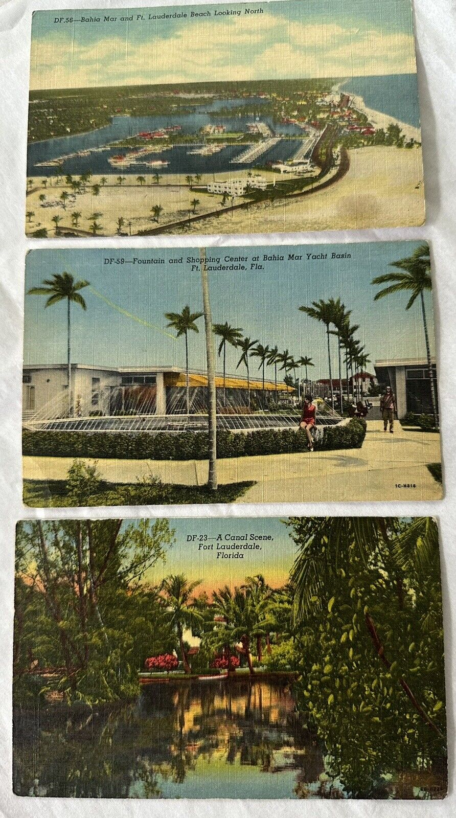 c1950s Vintage Ft Lauderdale FL  Postcards Scenic Color By C.T. Art Colortone -3