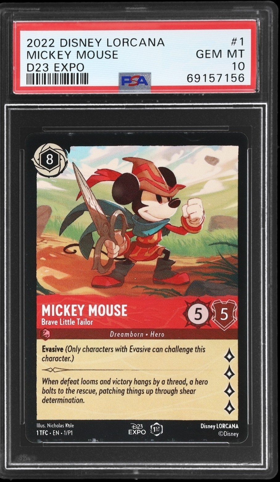 2022 Disney Lorcana D23 Expo #1 Mickey Mouse PSA 10 GEM MINT 2022 Disney Lorcana D23 Expo #1 Mickey Mouse PSA 10 GEM MINT