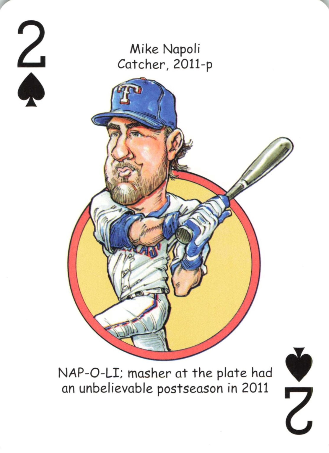 Mike Napoli Catcher 2011 Baseball Playing Card Caricature Art Texas Rangers. Mike Napoli Catcher 2011 Baseball Playing Card Caricature Art Texas Rangers.