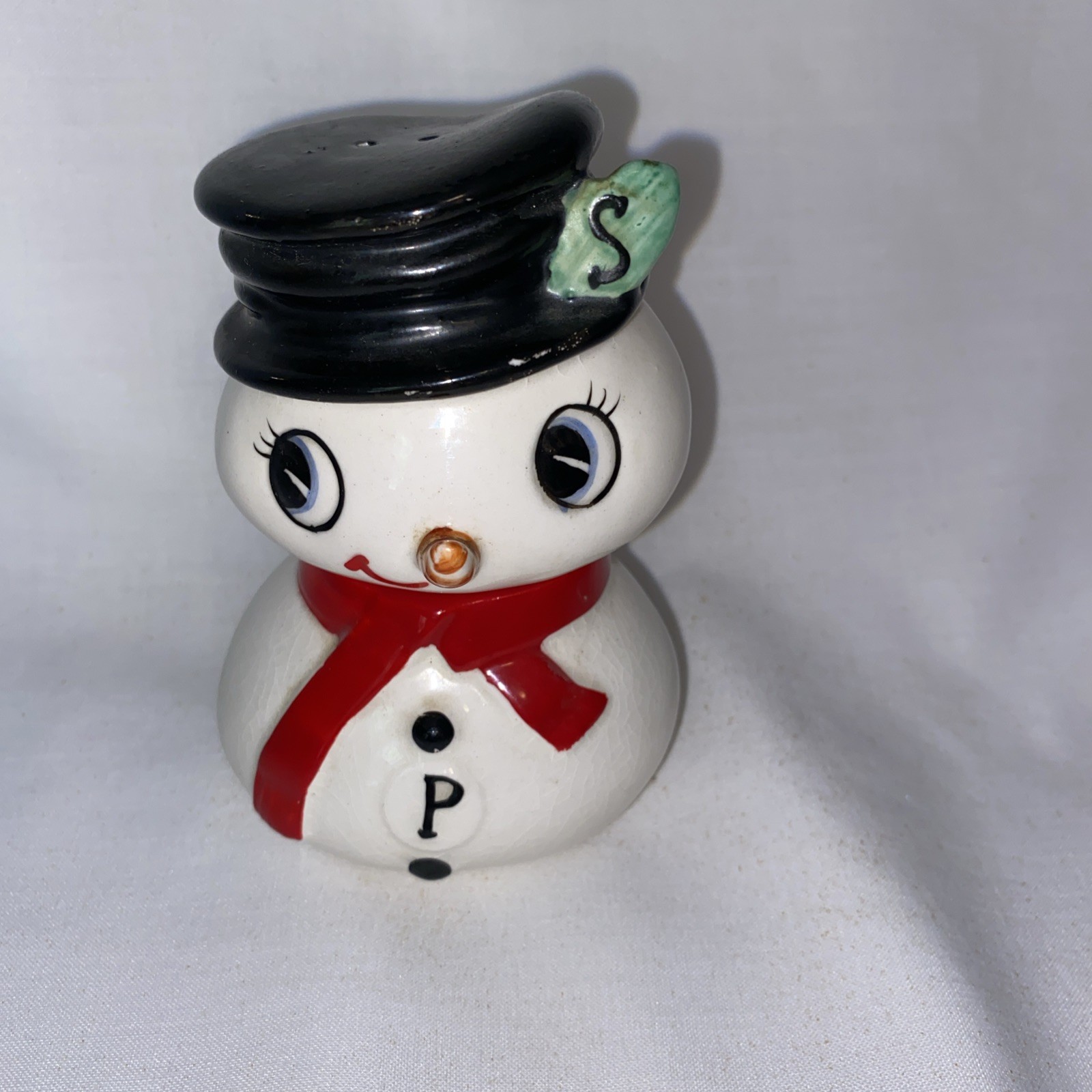 Vintage NAPCO Christmas Ceramic Snowman Stacking S&P Shakers Vintage NAPCO Christmas Ceramic Snowman Stacking S&P Shakers