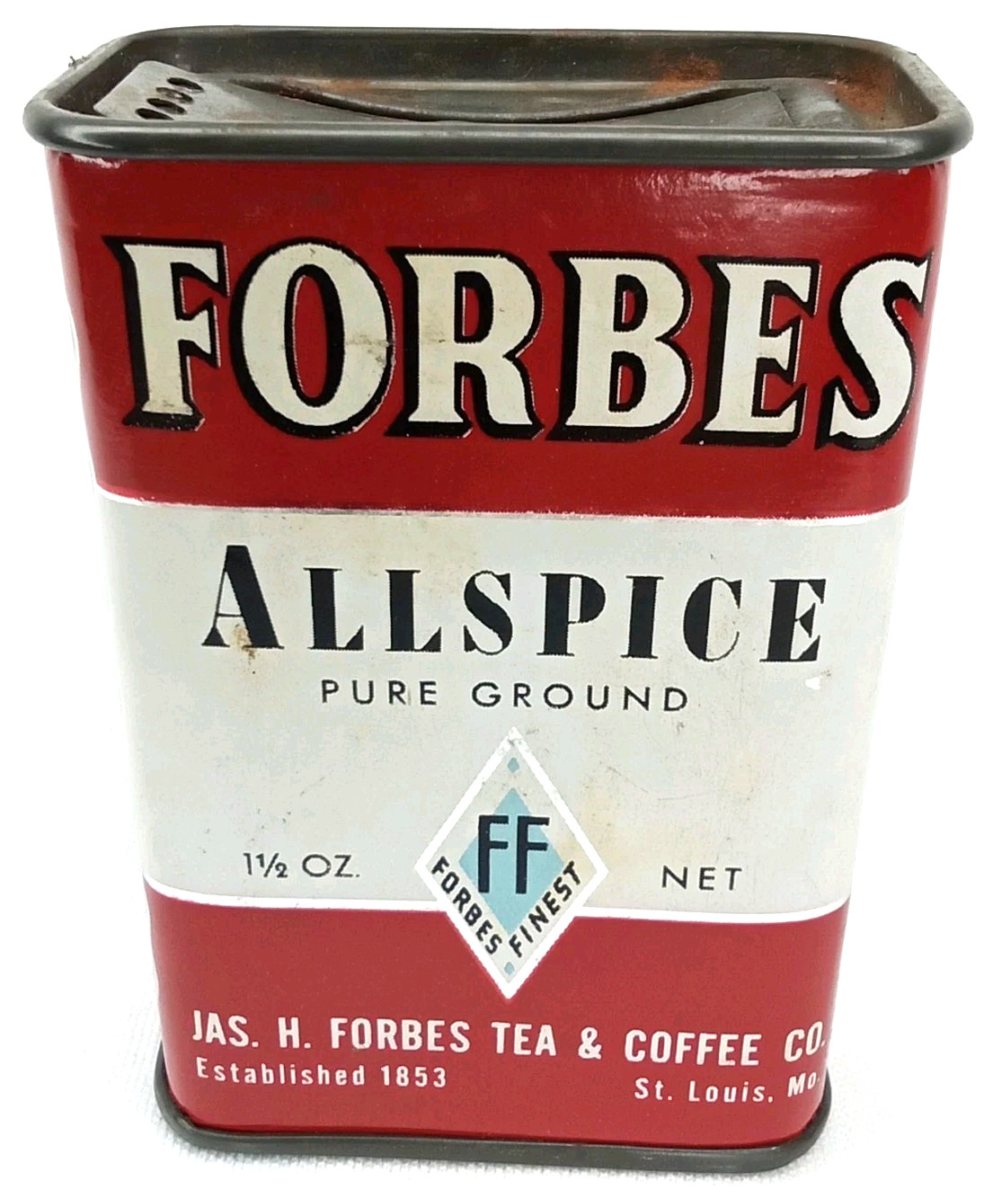 Forbes Allspice Advertising Spice Tin St Louis MO Made In USA Vintage 1950s Forbes Allspice Advertising Spice Tin St Louis MO Made In USA Vintage 1950s