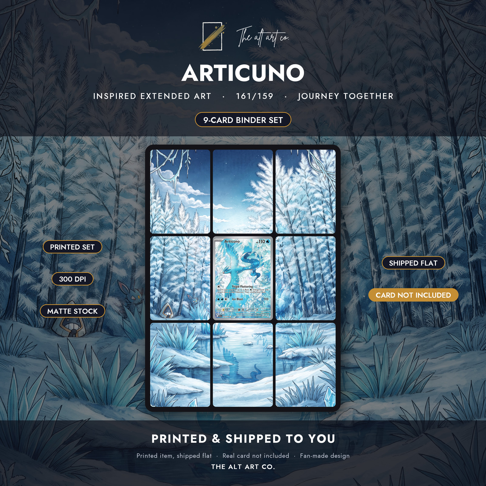 Pokemon Articuno 161/159 Journey Together Extended Art Binder Insert 9-Pocket Pokemon Articuno 161/159 Journey Together Extended Art Binder Insert 9-Pocket