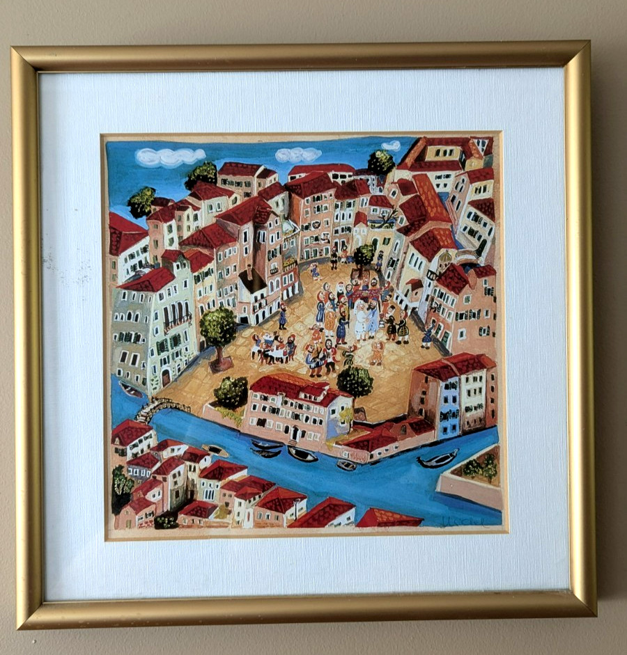 Michal Meron The Synagogue Of Venice Full Color Print Judaica Folk Art Signed 13 Michal Meron The Synagogue Of Venice Full Color Print Judaica Folk Art Signed 13