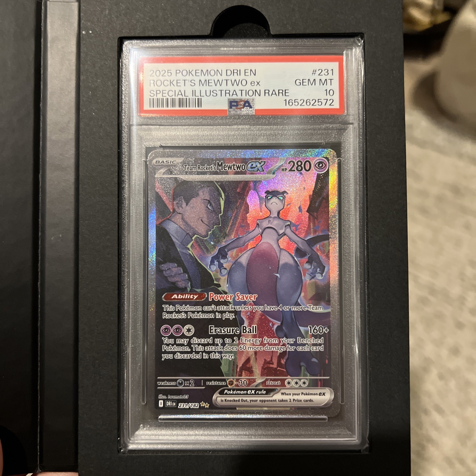Pokémon TCG Destined Rivals Team Rocket’s Mewtwo ex 231/182 SIR PSA 10 Pokémon TCG Destined Rivals Team Rocket’s Mewtwo ex 231/182 SIR PSA 10