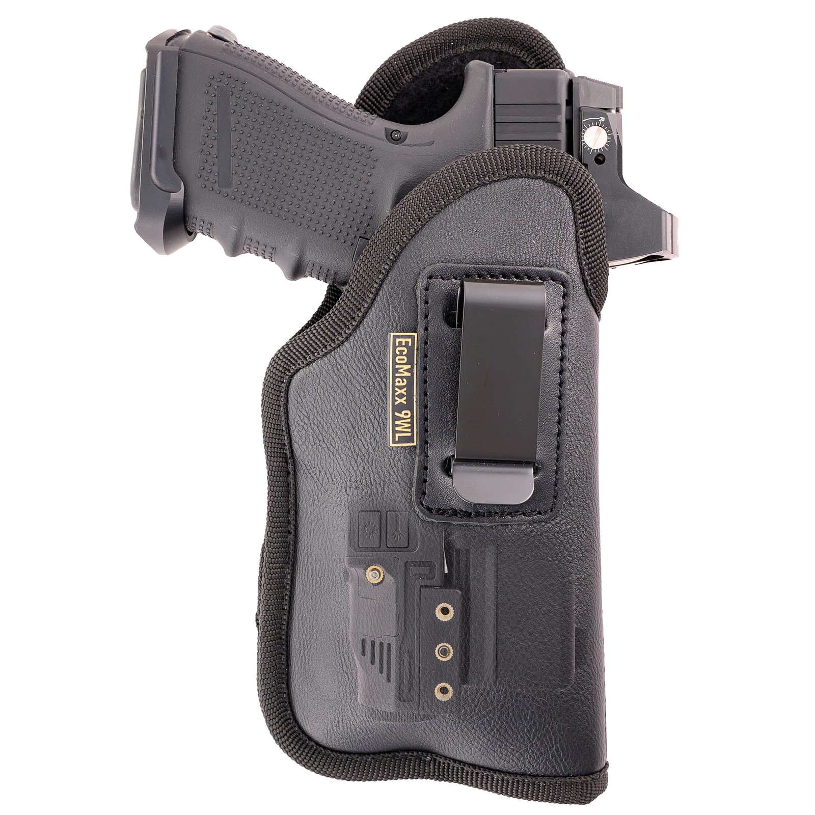 MAXX CARRY IWB Holster, Optic-Ready Soft Leatherette for Subcompacts, Right Hand