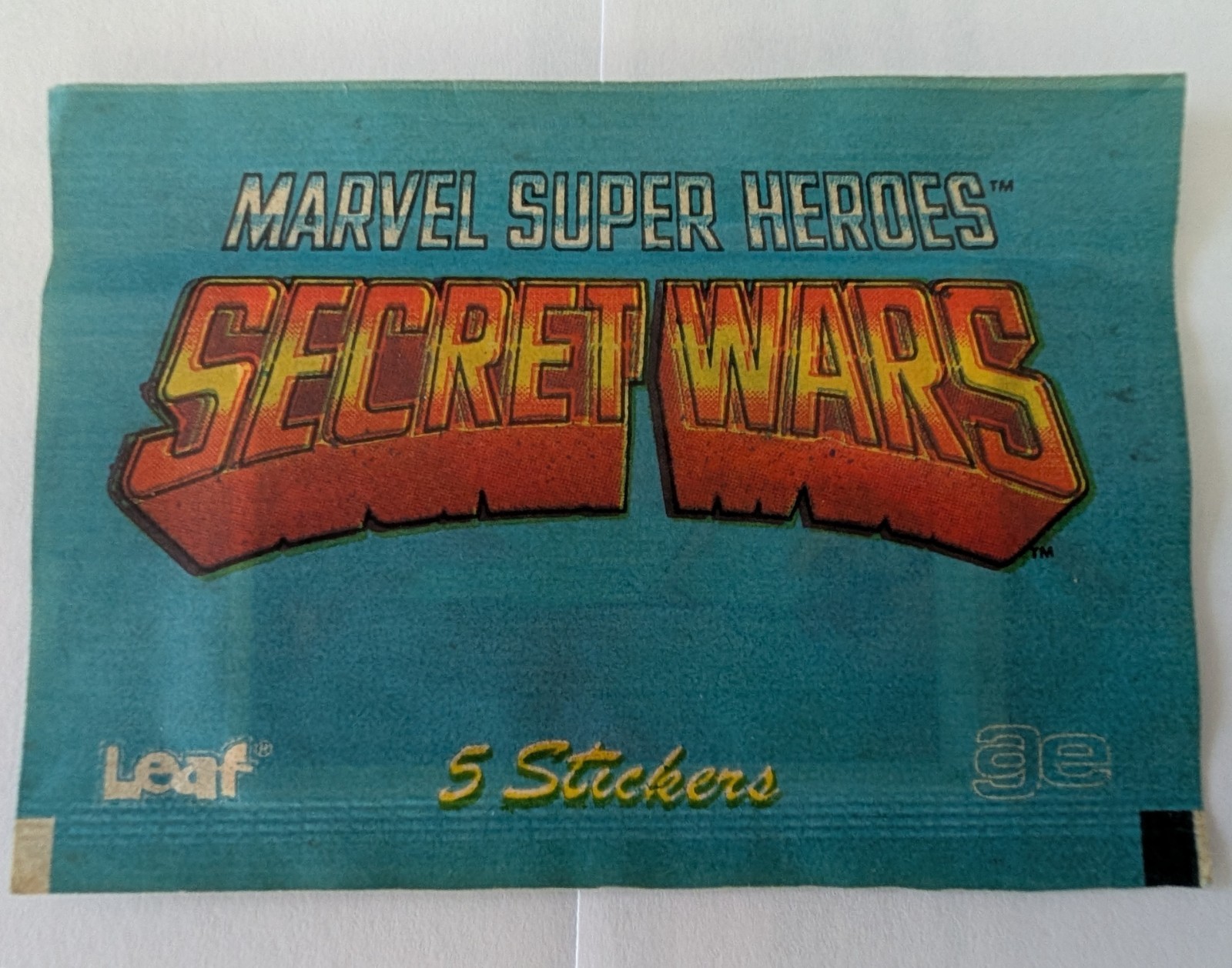 1984 Leaf Marvel Super Heroes Secret Wars Sticker Pack Sealed Unopened Pouch 1984 Leaf Marvel Super Heroes Secret Wars Sticker Pack Sealed Unopened Pouch