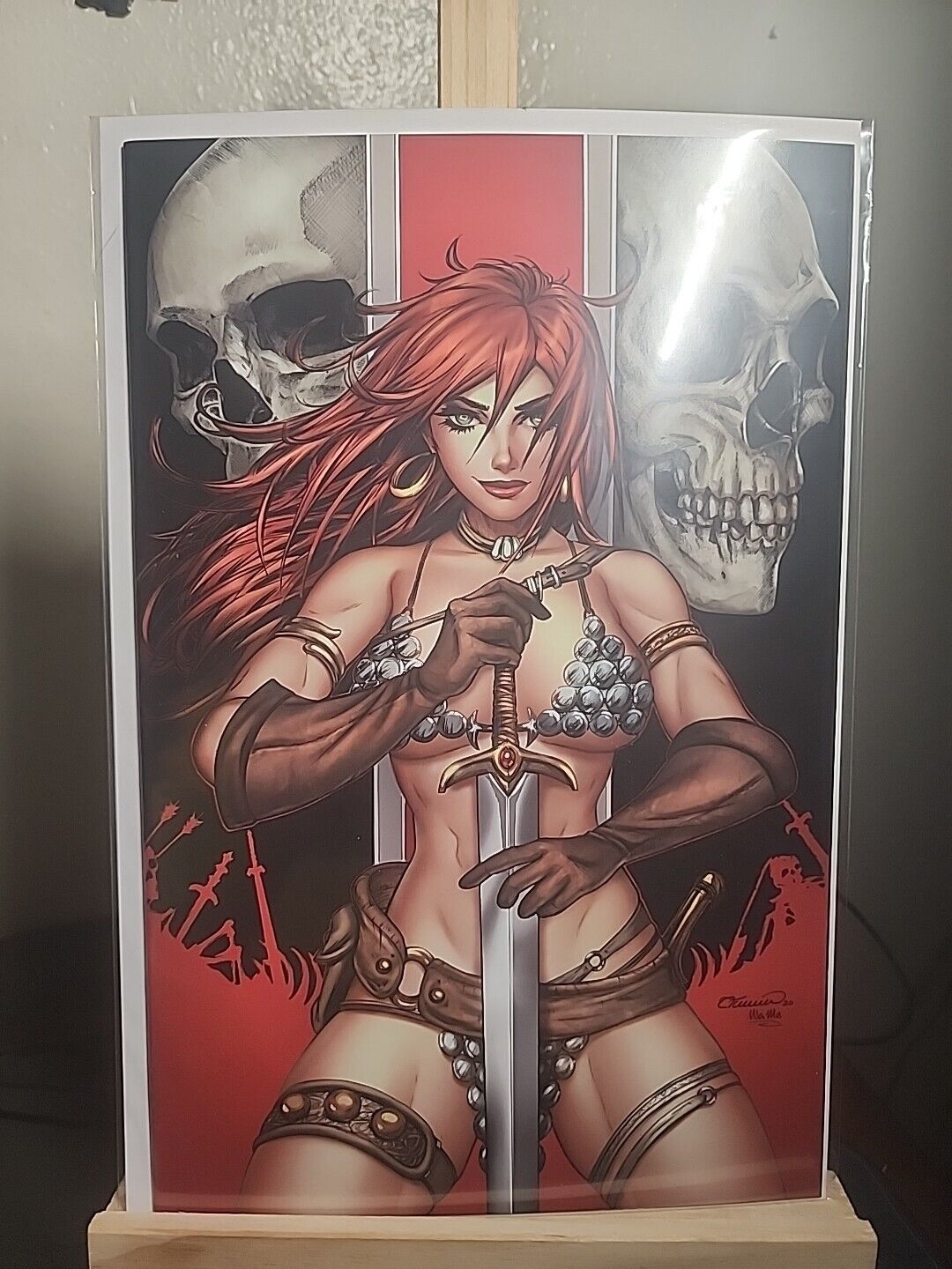 RED SONJA PRINCE OF BLOOD 1 COVER BY COLLETTE TURNER  VIRGIN VARIANT COVER 2020.