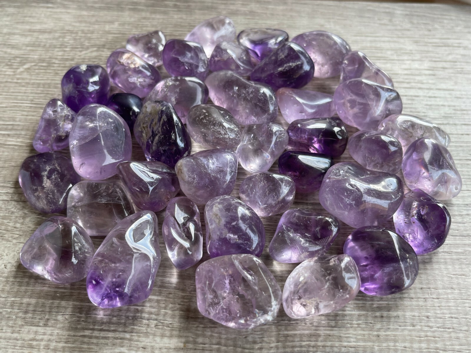 Grade A++ Amethyst Tumbled Stones, 0.75\