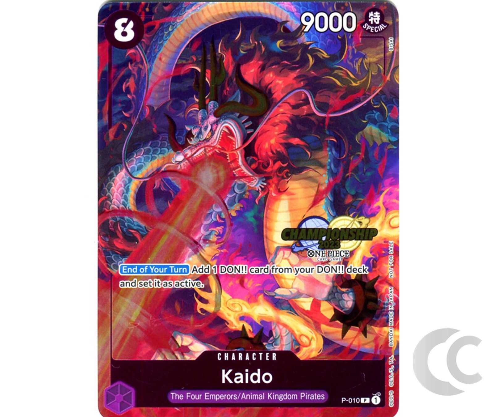 Kaido P-010 Promo Championship stamp ONE PIECE Card Game English NM Kaido P-010 Promo Championship stamp ONE PIECE Card Game English NM