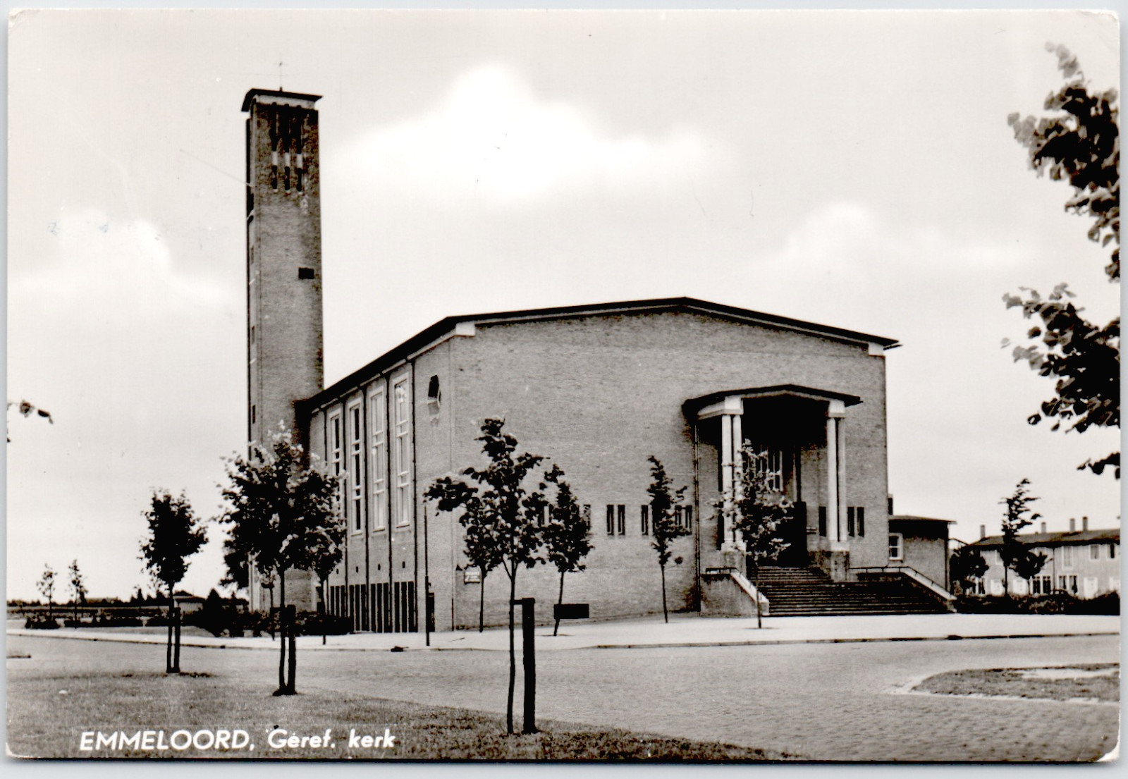 Netherlands Emmeloord Ger Kerk Dutch Reformed Church Bell Tower Brick 1950s RPPC Netherlands Emmeloord Ger Kerk Dutch Reformed Church Bell Tower Brick 1950s RPPC