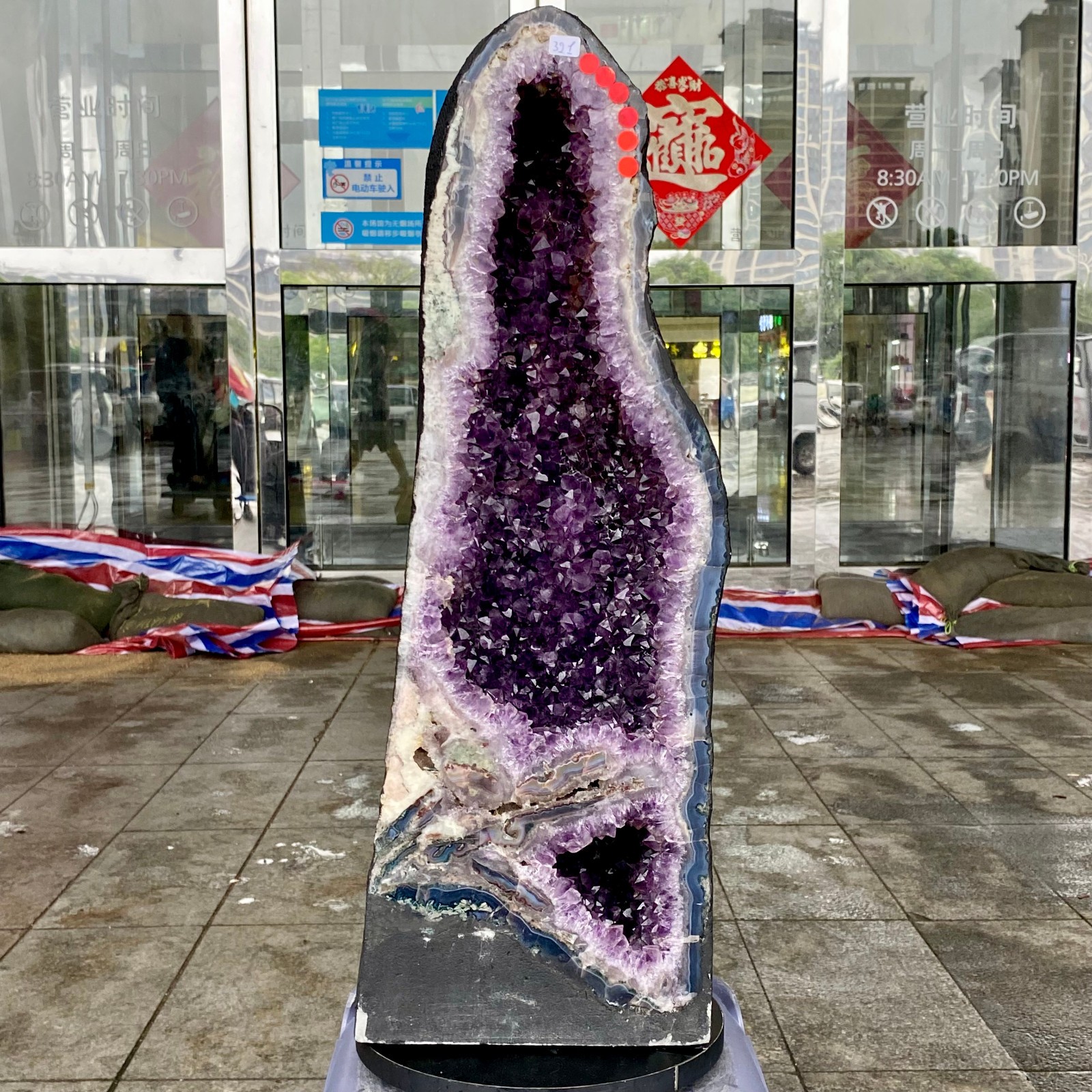 70.74LB Large Natural Amethyst Geode Quartz Crystal Cluster Cathedral Energy
