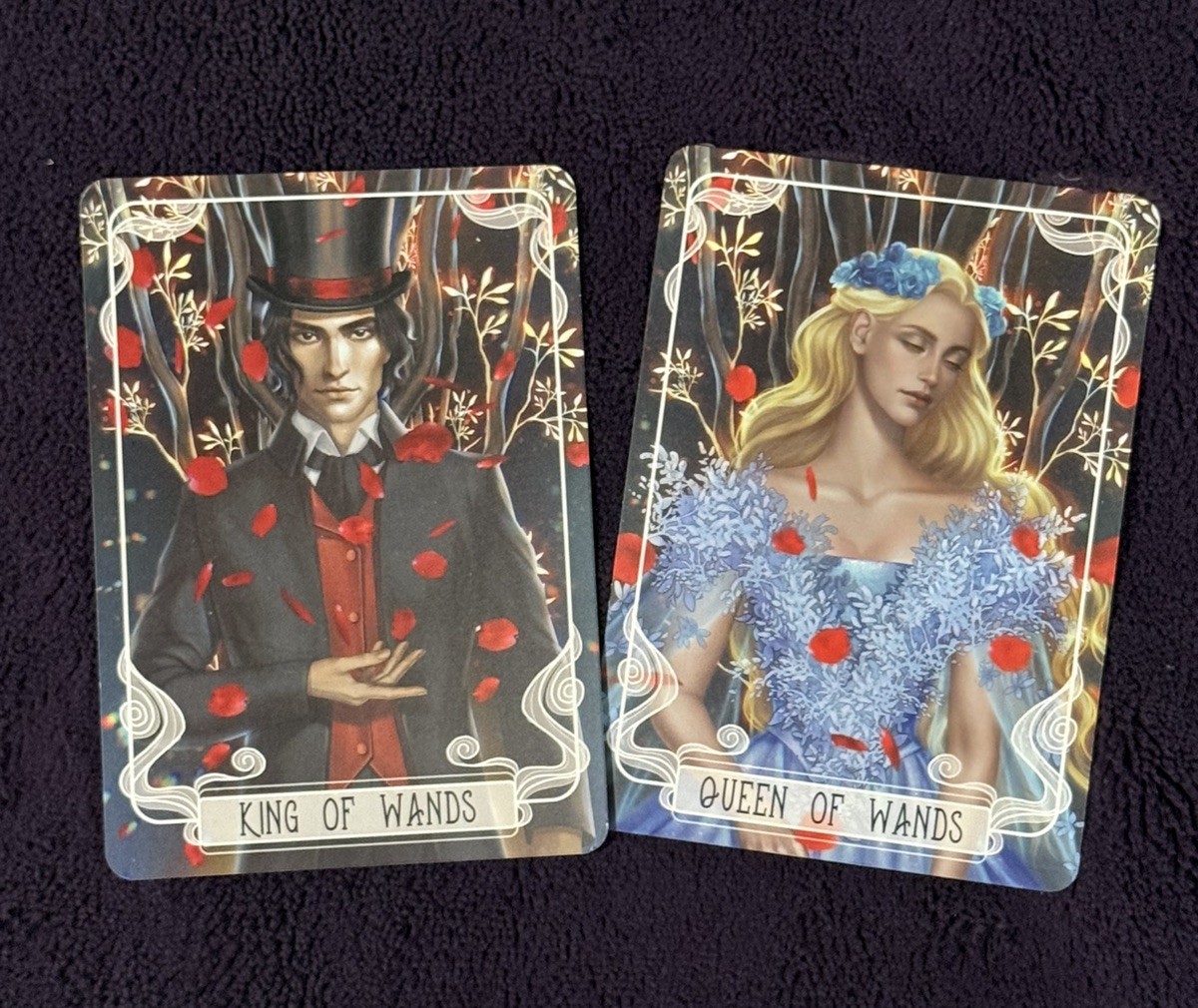 Fairyloot Tarot Cards. Caraval. King and Queen of Wands. Tella and Legend. Fairyloot Tarot Cards. Caraval. King and Queen of Wands. Tella and Legend.