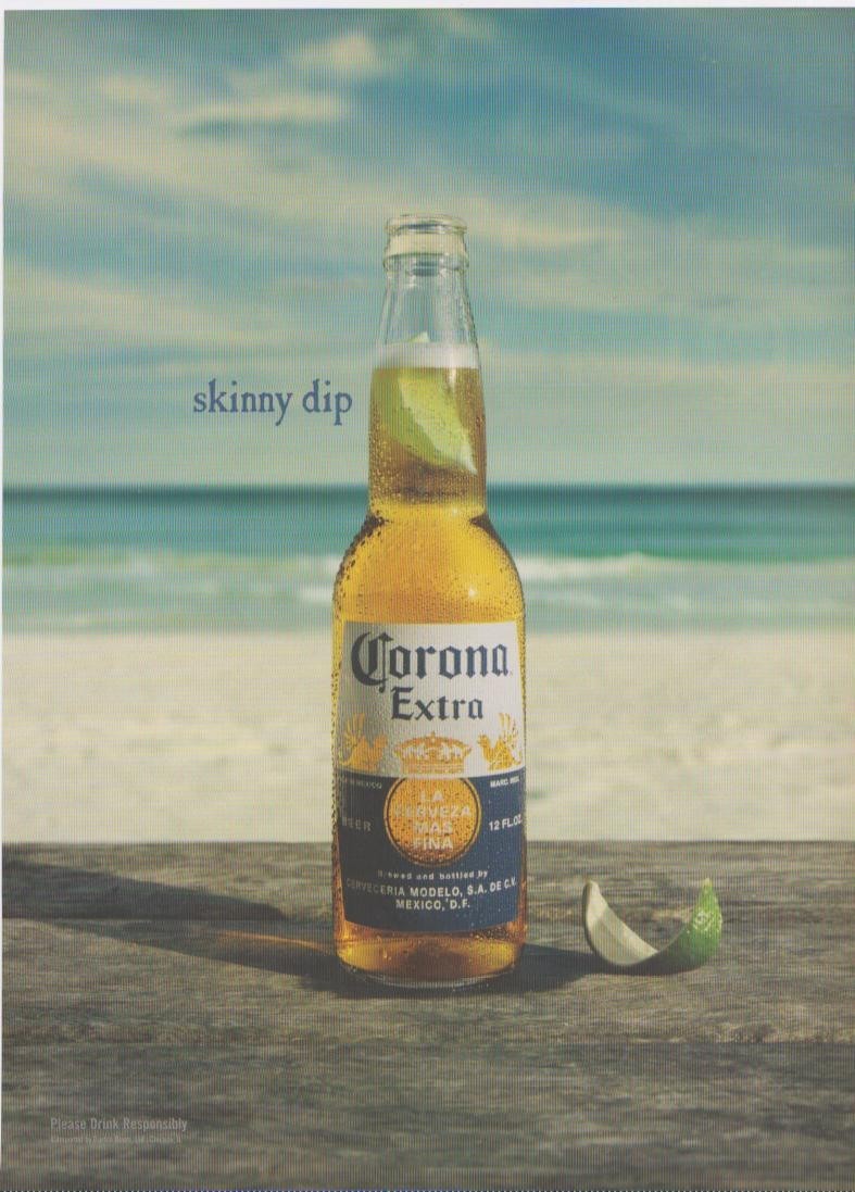 2000s Corona Extra \'Skinny Dip\' Beach Print Ad - Original 2000s Corona Extra \'Skinny Dip\' Beach Print Ad - Original