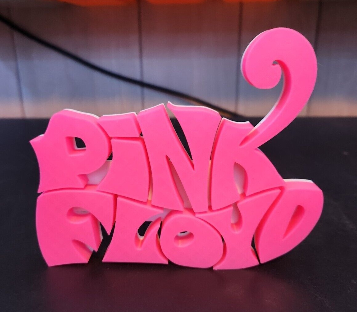 Pink Floyd 3D printed Logo Sign Wall Desk Shelf Art Pink Floyd 3D printed Logo Sign Wall Desk Shelf Art