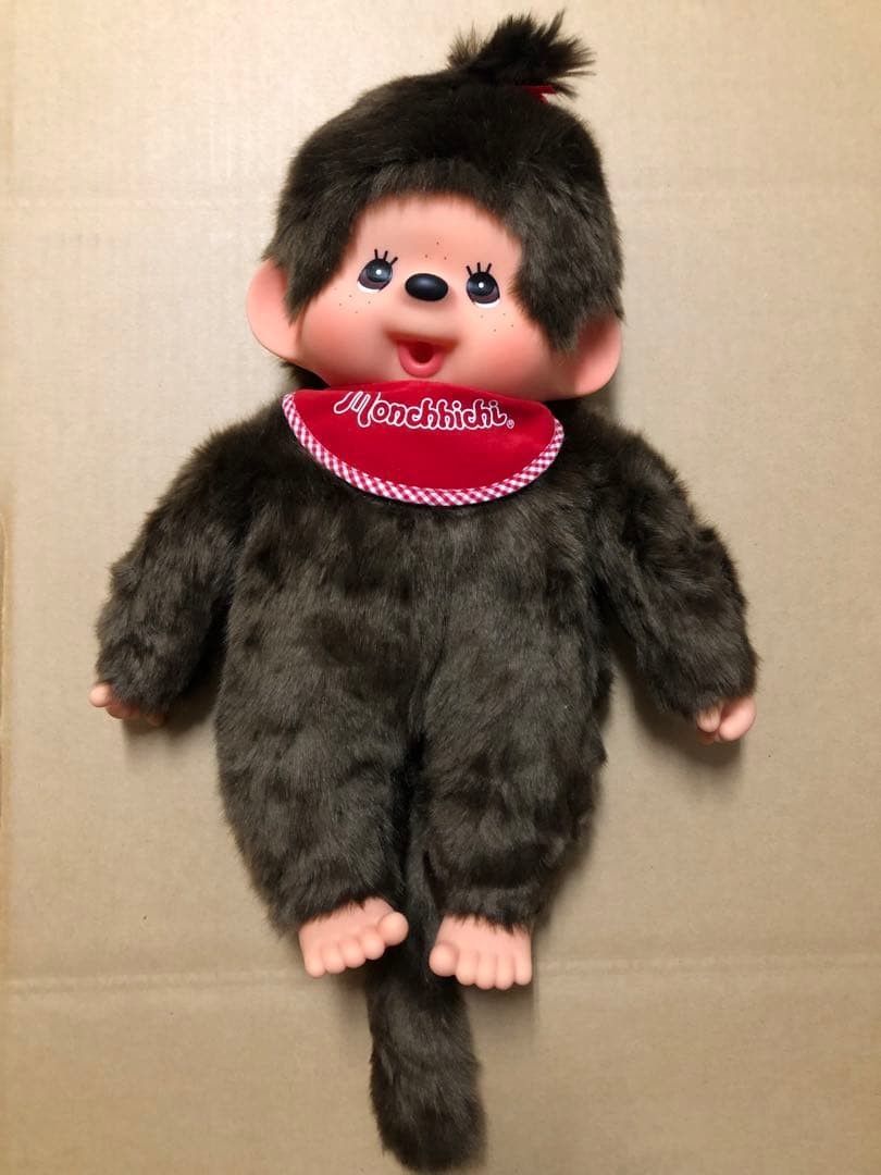 Monchhichi Premium Standard Girl L Size Plush Doll Brown Sekiguchi Large JAPAN Monchhichi Premium Standard Girl L Size Plush Doll Brown Sekiguchi Large JAPAN