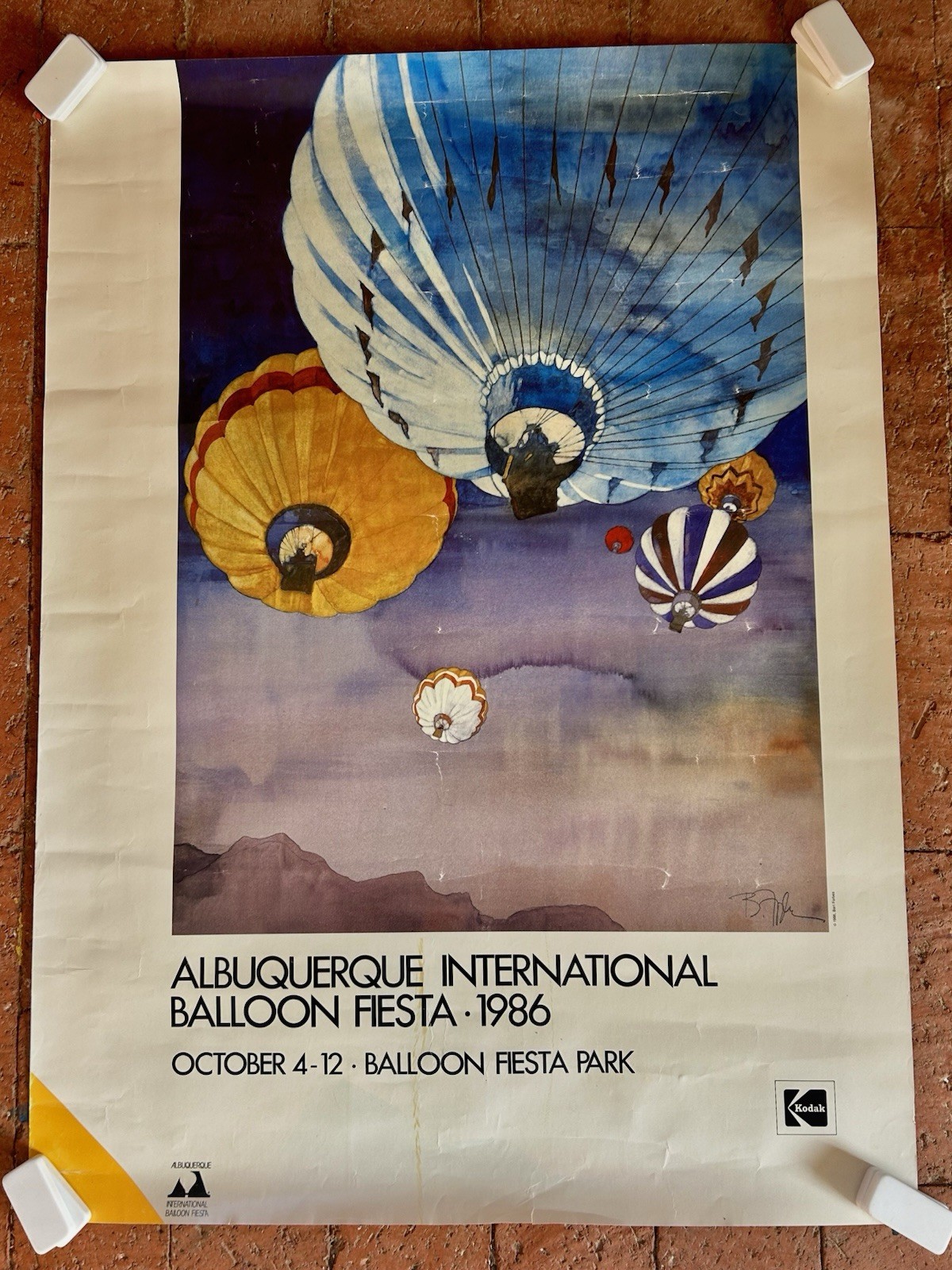 Albuquerque International Balloon Fiesta 1986 Vintage Poster Souvenir Aviation Albuquerque International Balloon Fiesta 1986 Vintage Poster Souvenir Aviation