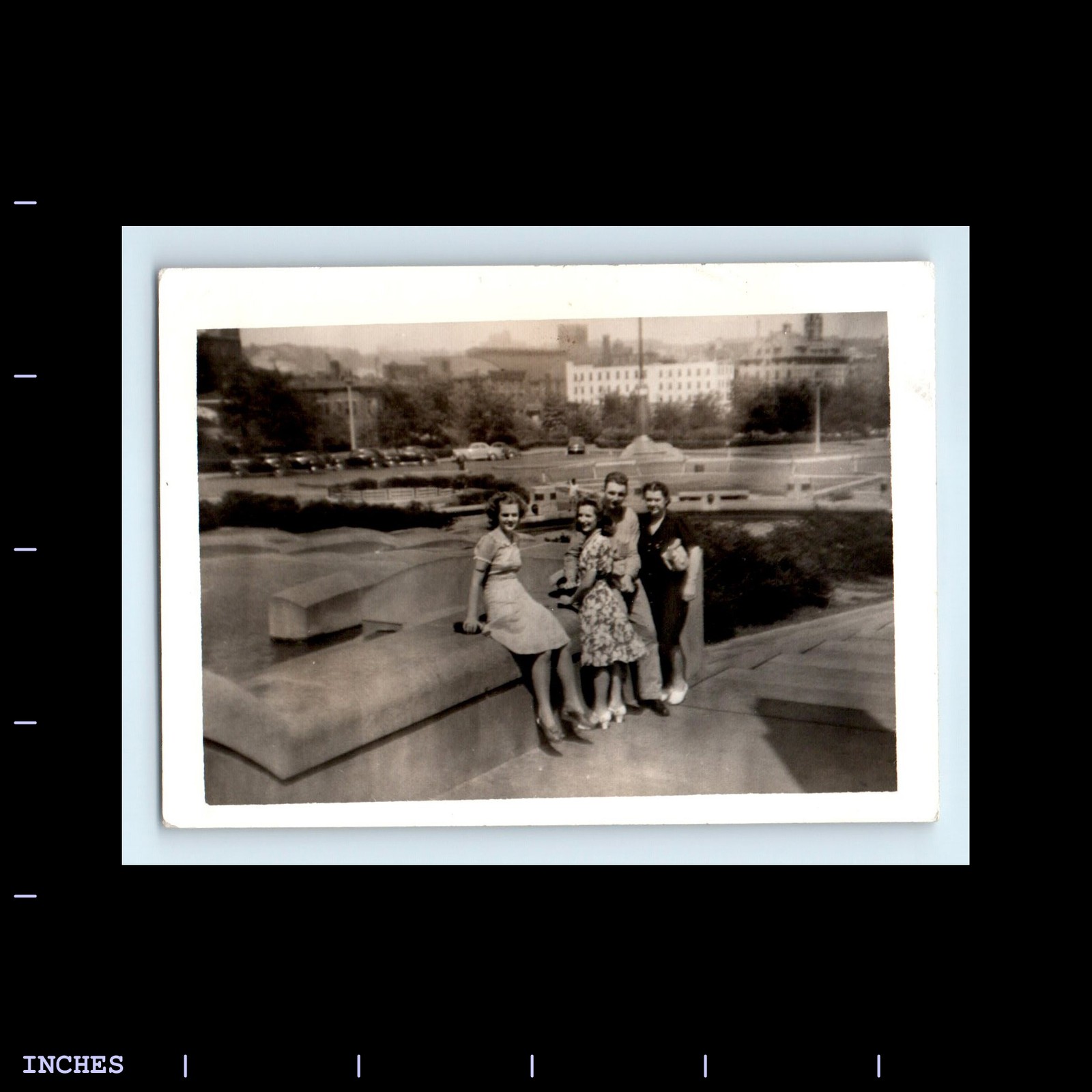Old Vintage Photo MAN LEGGY WOMEN SITTING OUTSIDE Old Vintage Photo MAN LEGGY WOMEN SITTING OUTSIDE
