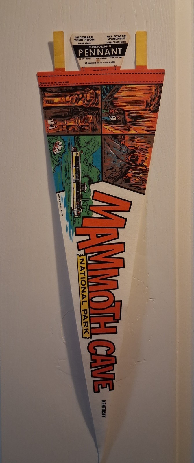 Vtg 1970s Mammoth Cave National Park KY Souvenir Pennant NOS Trench Mfg USA Vtg 1970s Mammoth Cave National Park KY Souvenir Pennant NOS Trench Mfg USA