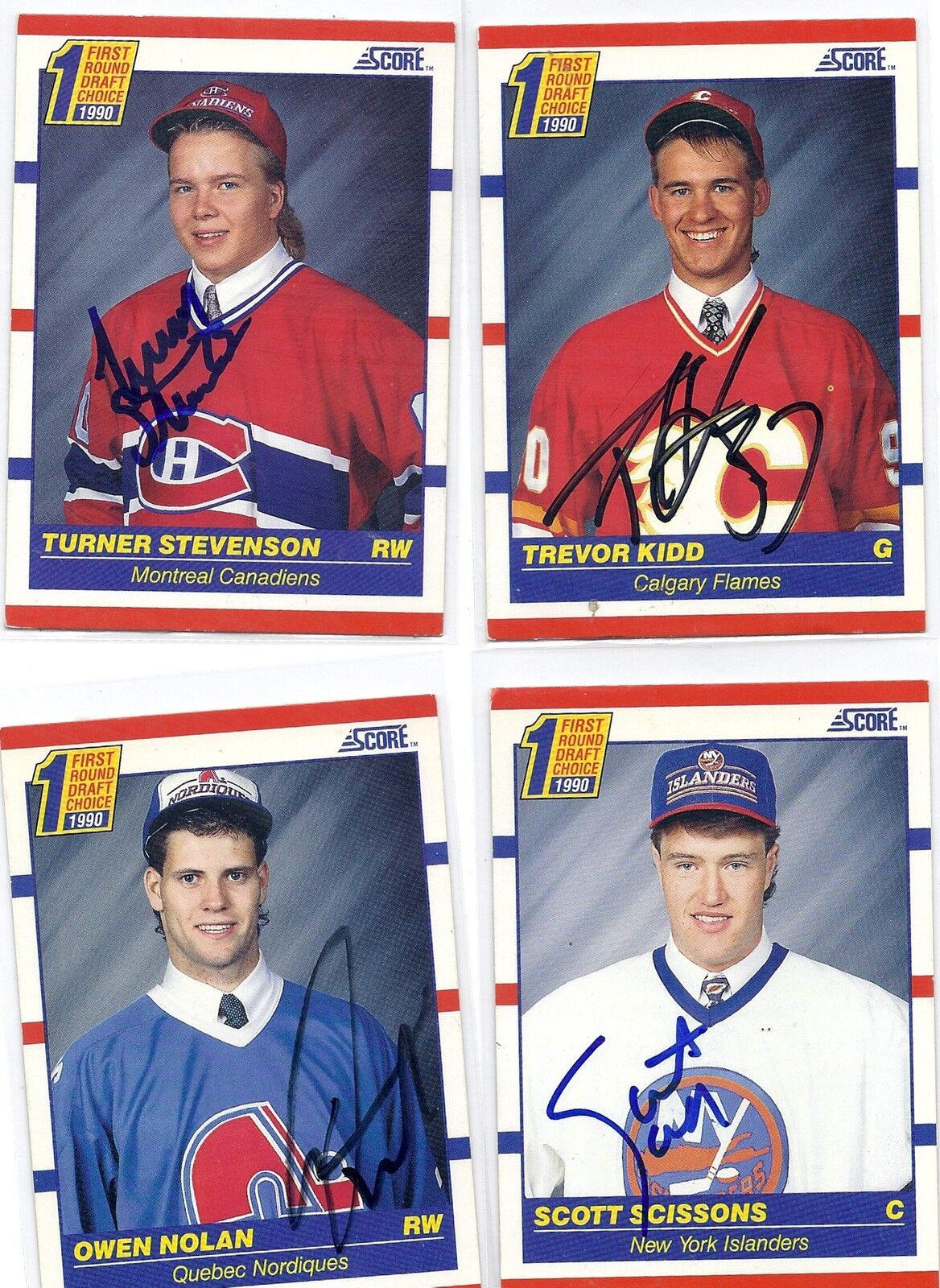 1990 Score #438 Trevor Kidd Calgary Flames Autographed Card Rookie